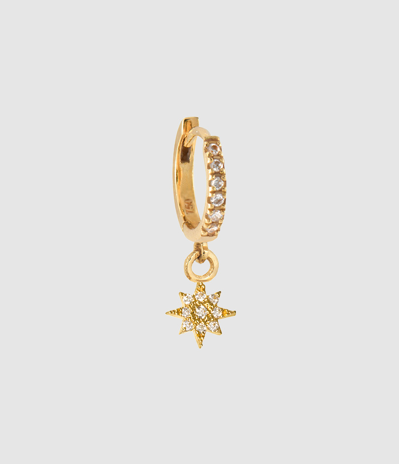Créole Soleil Diamants Or Jaune (vendue à l'unité)