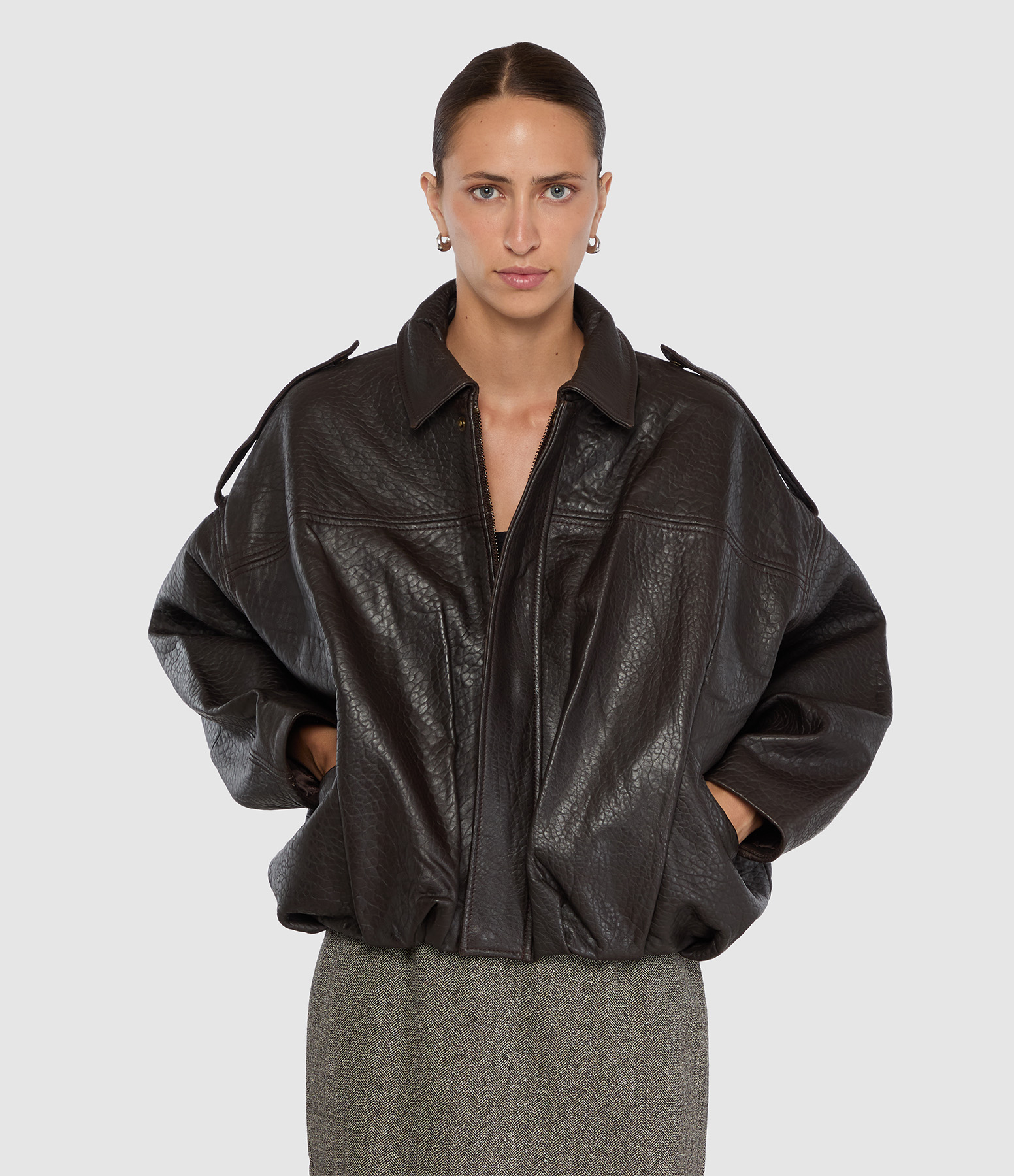 Veste Meghan Leather Dark Brown