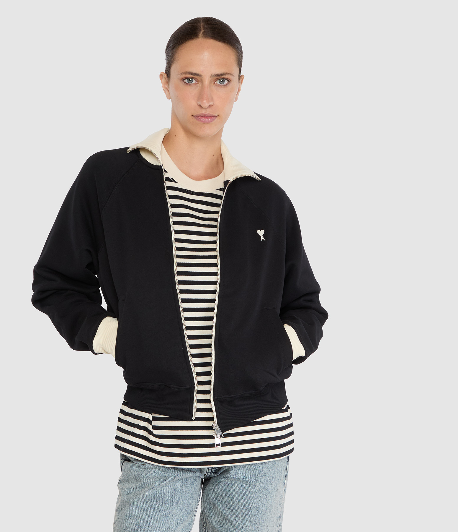 Sweatshirt Off White Ami De Coeur  Noir Ivoire