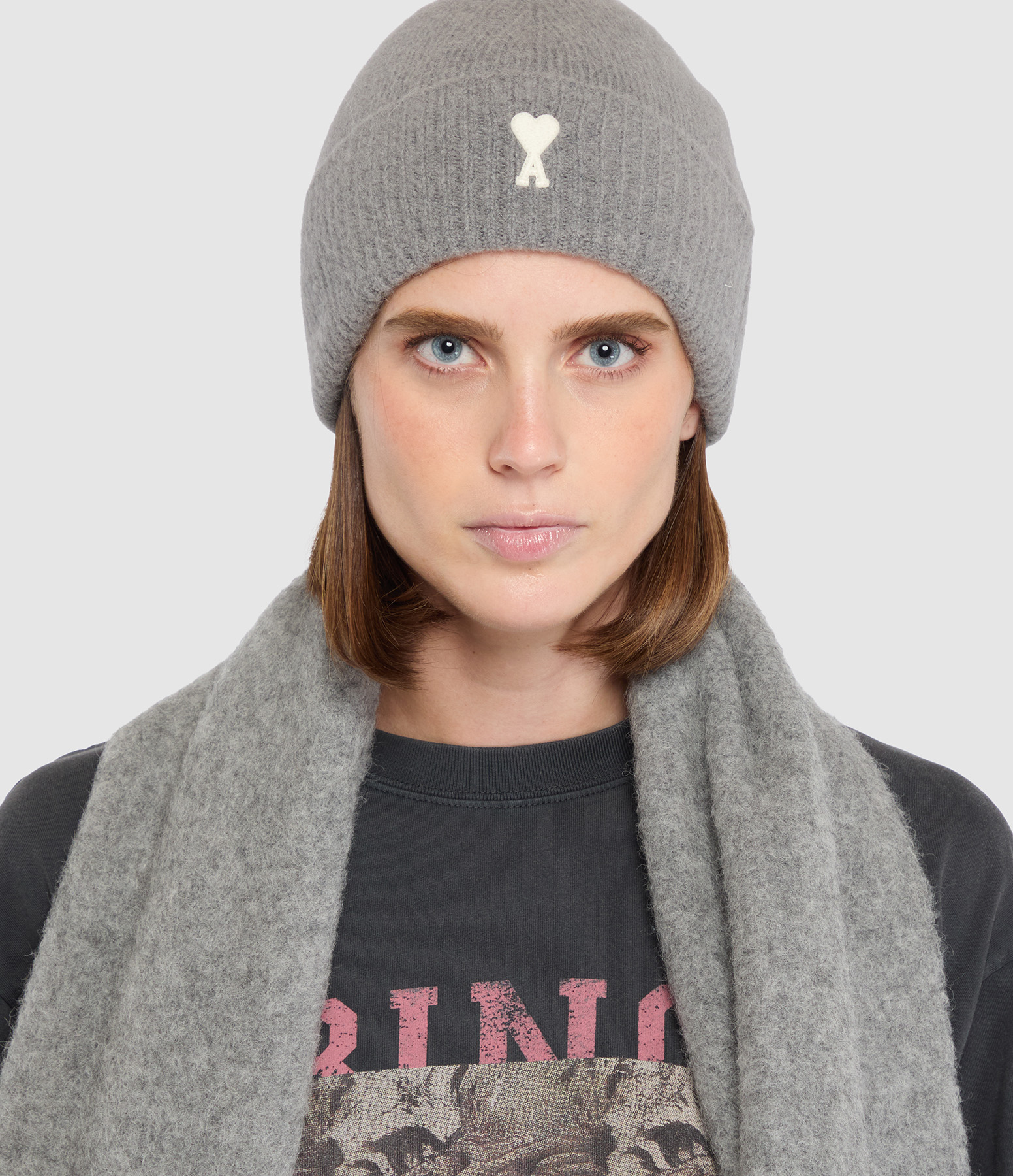 Bonnet Ami De Coeur Gris Cendre Ecru