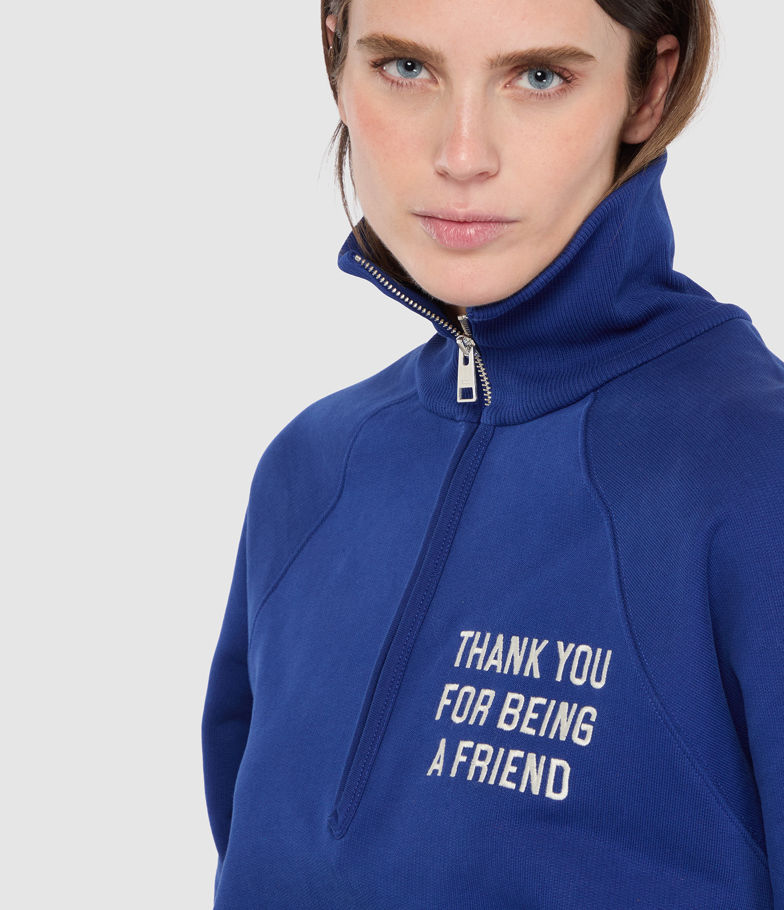 Sweatshirt Thank You For Being A Friend Bleu Roi