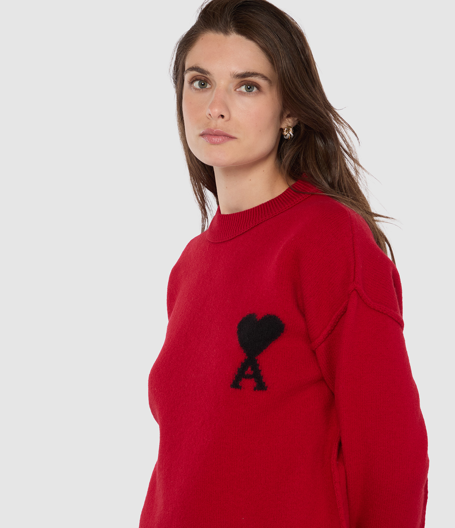 Pull Ami De Coeur Rouge Rubis Noir