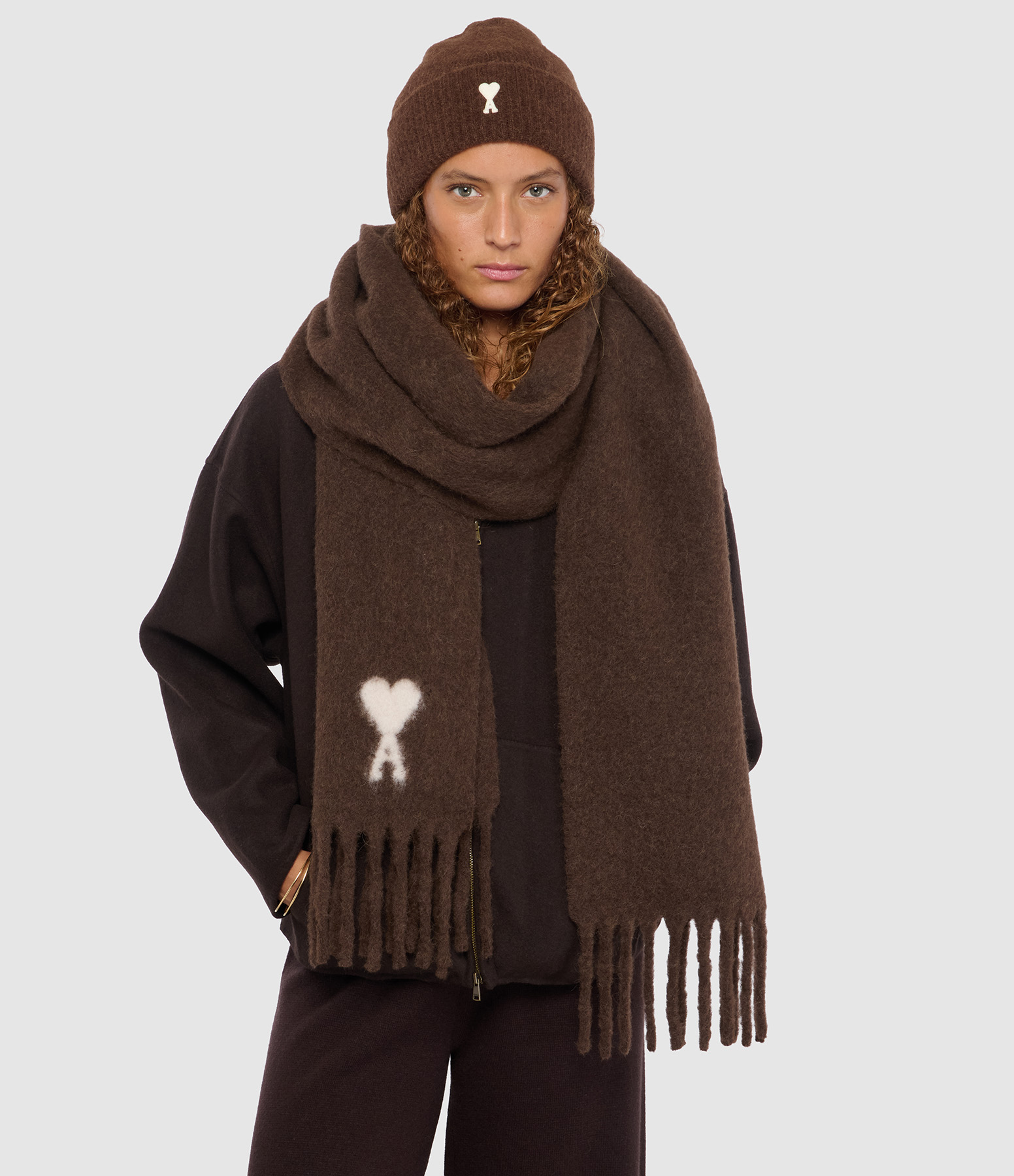 Echarpe Ami De Coeur Marron Chocolat