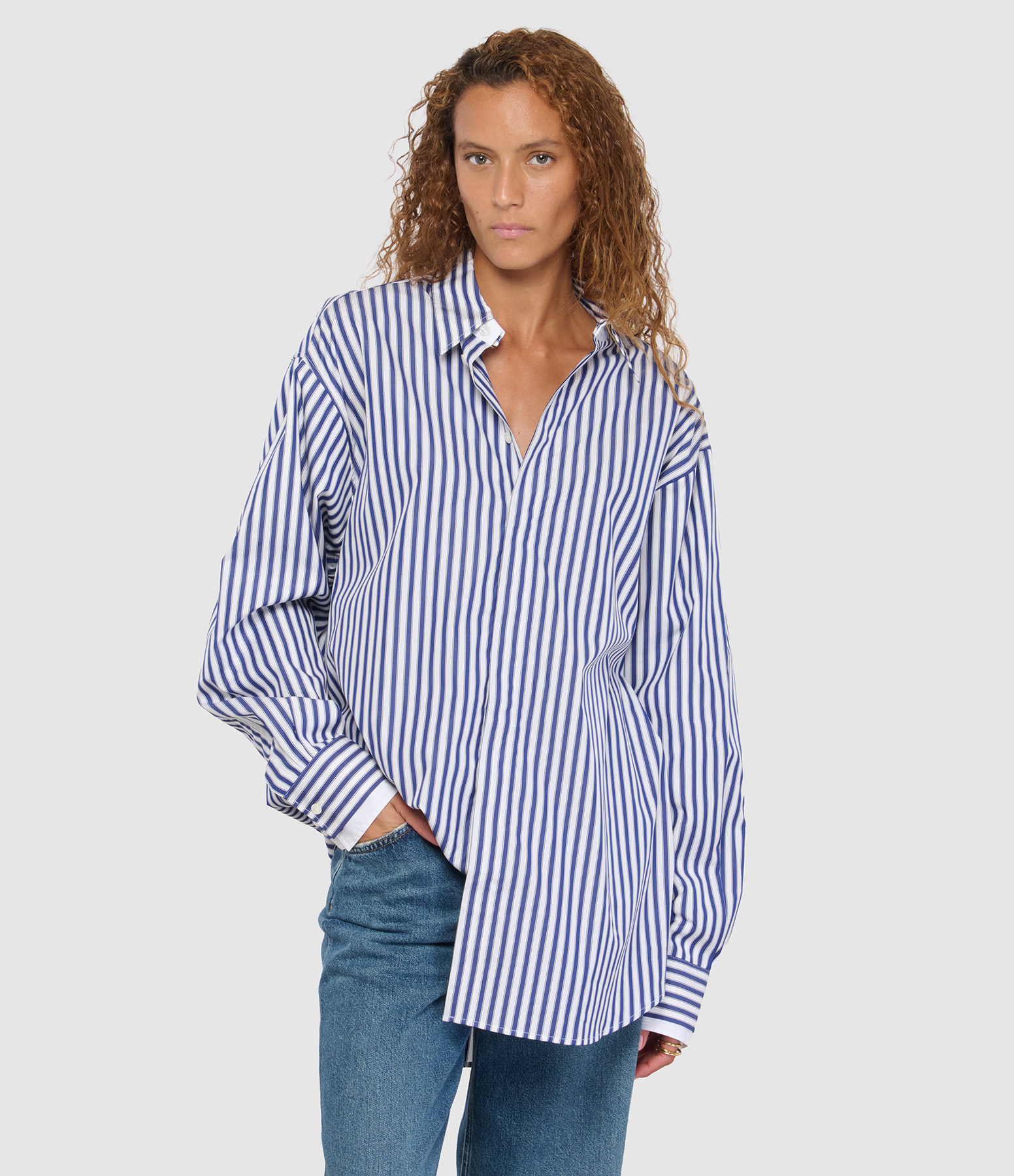 Chemise  Bleu Roi  Blanc