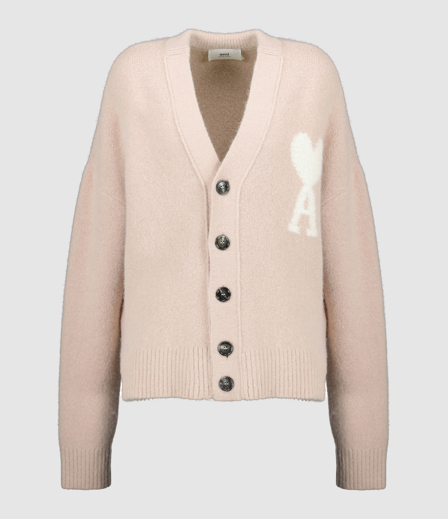 Cardigan Unisexe Ami de Cœur Rose Poudré Ivoire