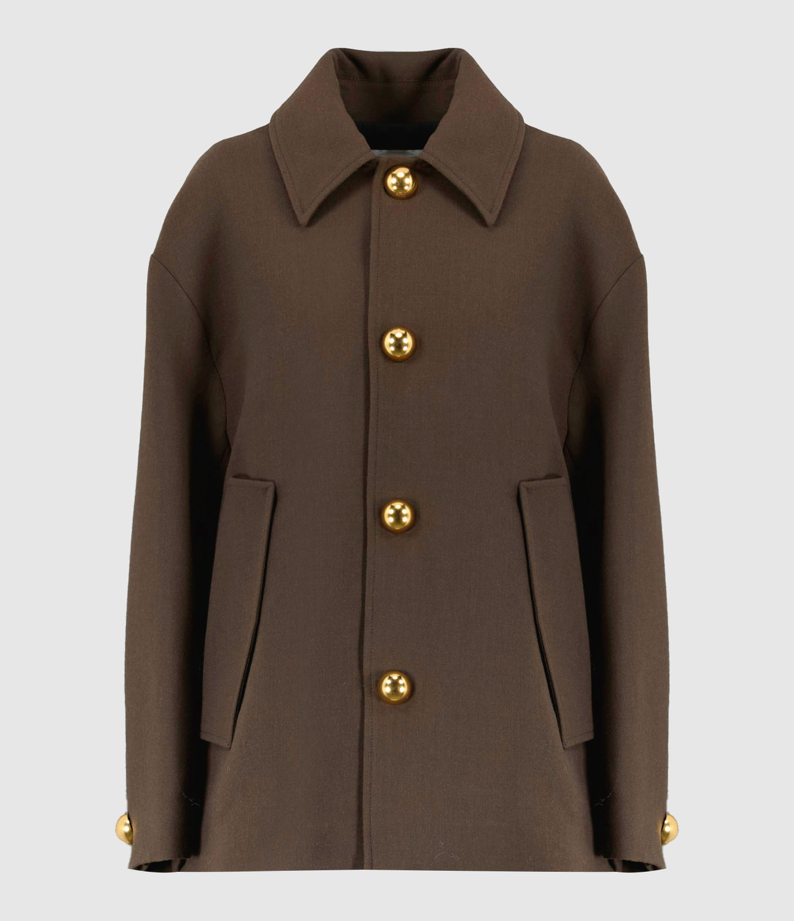 Manteau Court Ceinture Marron