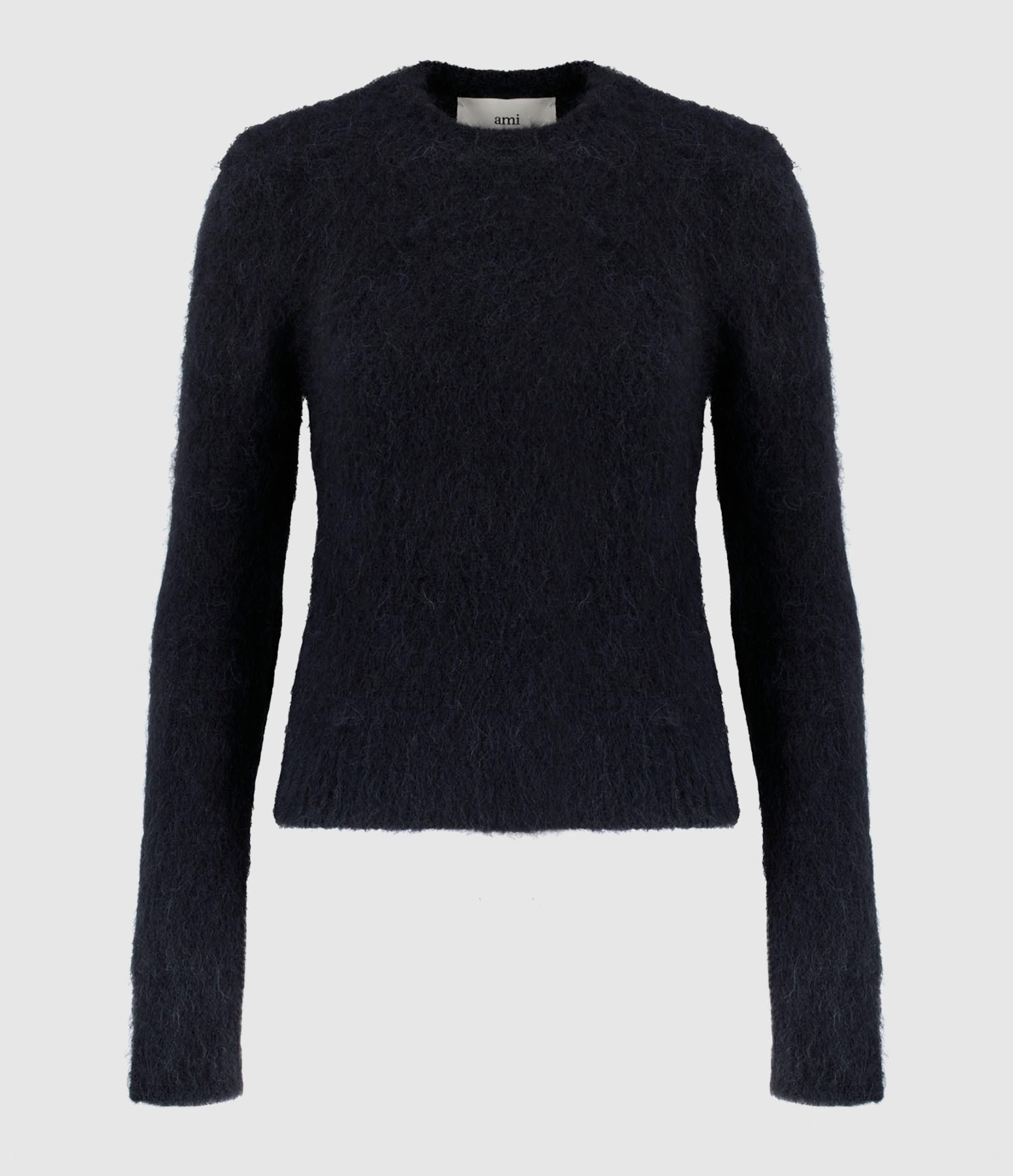 Pull En Alpaga Mohair Brosse Noir