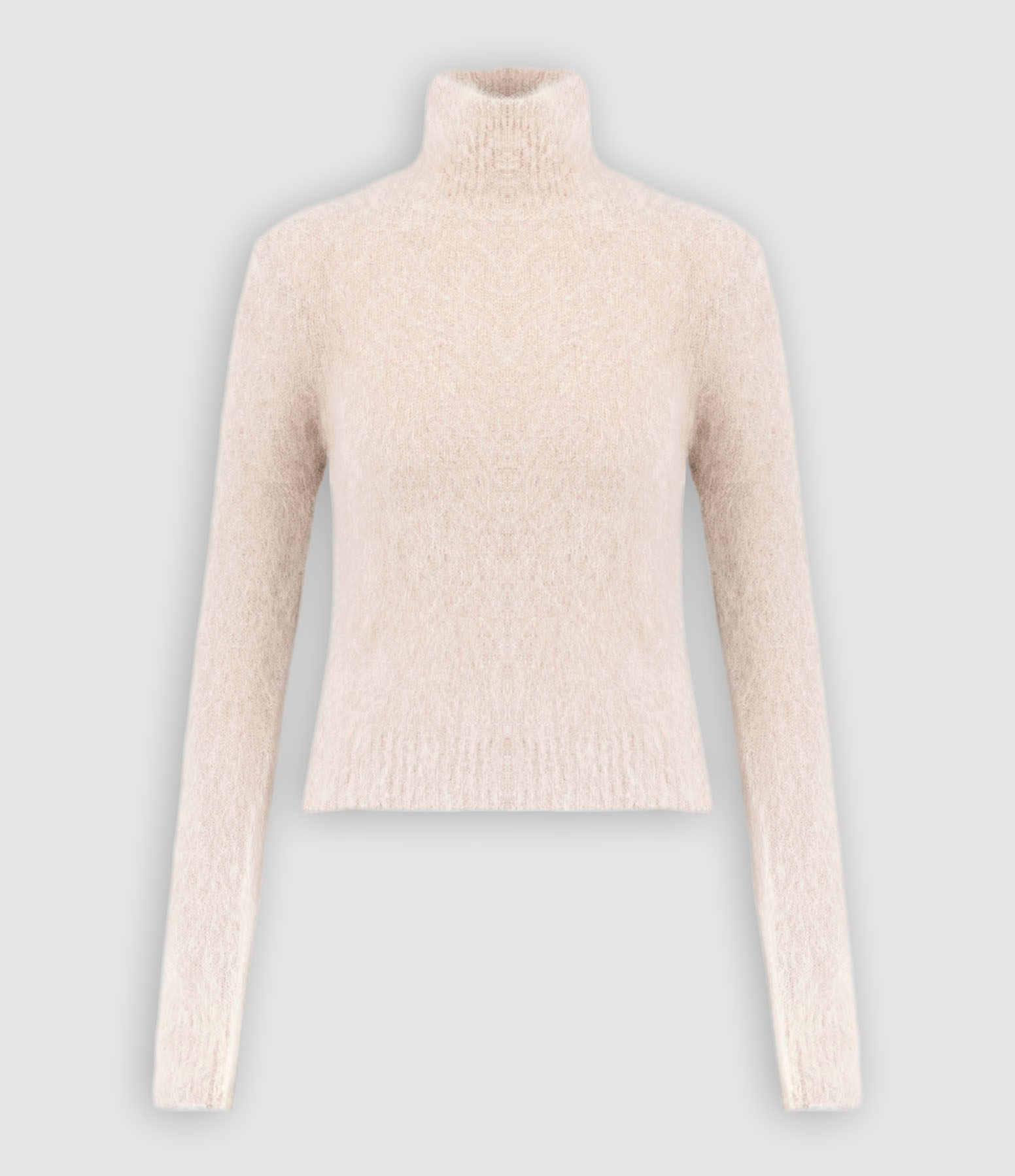 Pull En Alpaga Mohair Brosse Beige