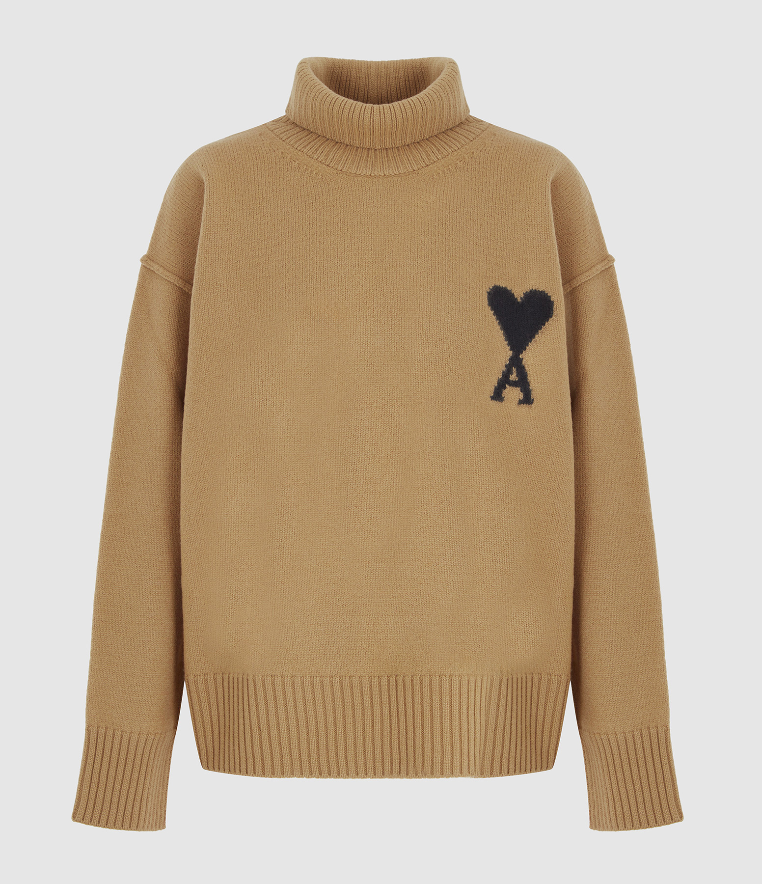 Pull Col Cheminée Ami De Cœur Camel Noir