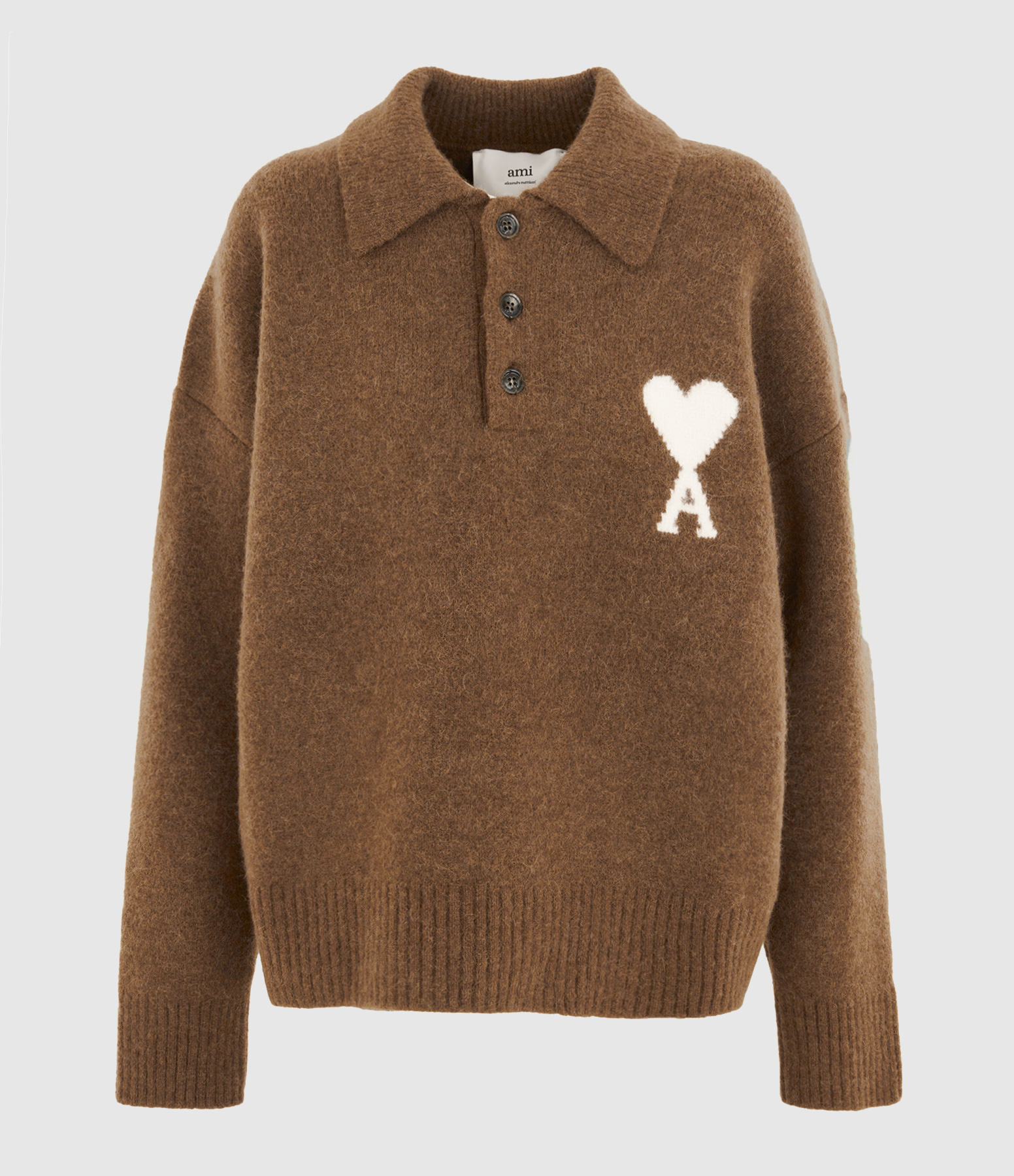 Pull Polo Ami De Coeur Noisette Ecru