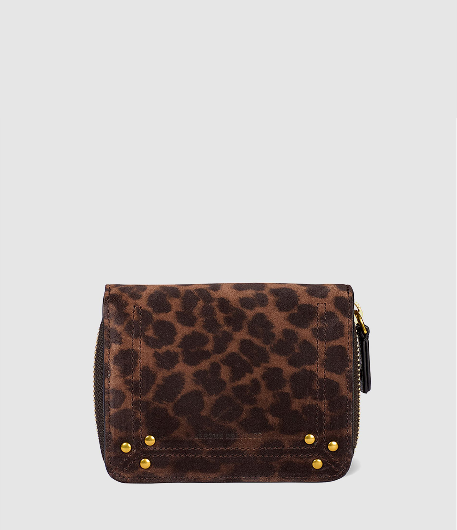 Porte-monnaie Beige Motif Léopard 3 Compartiments - Porte-monnaie