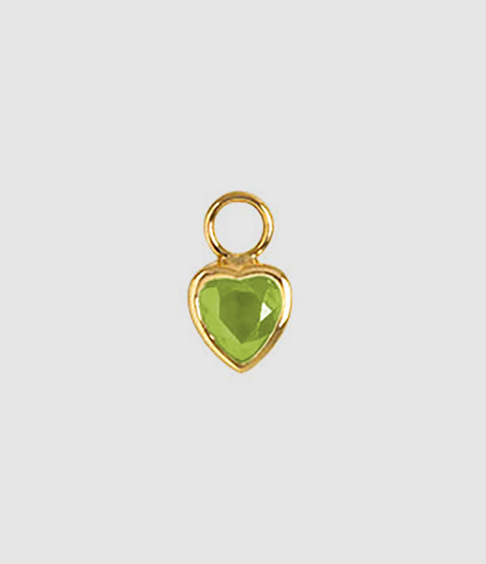 Mini Charm Cœur Péridot Or