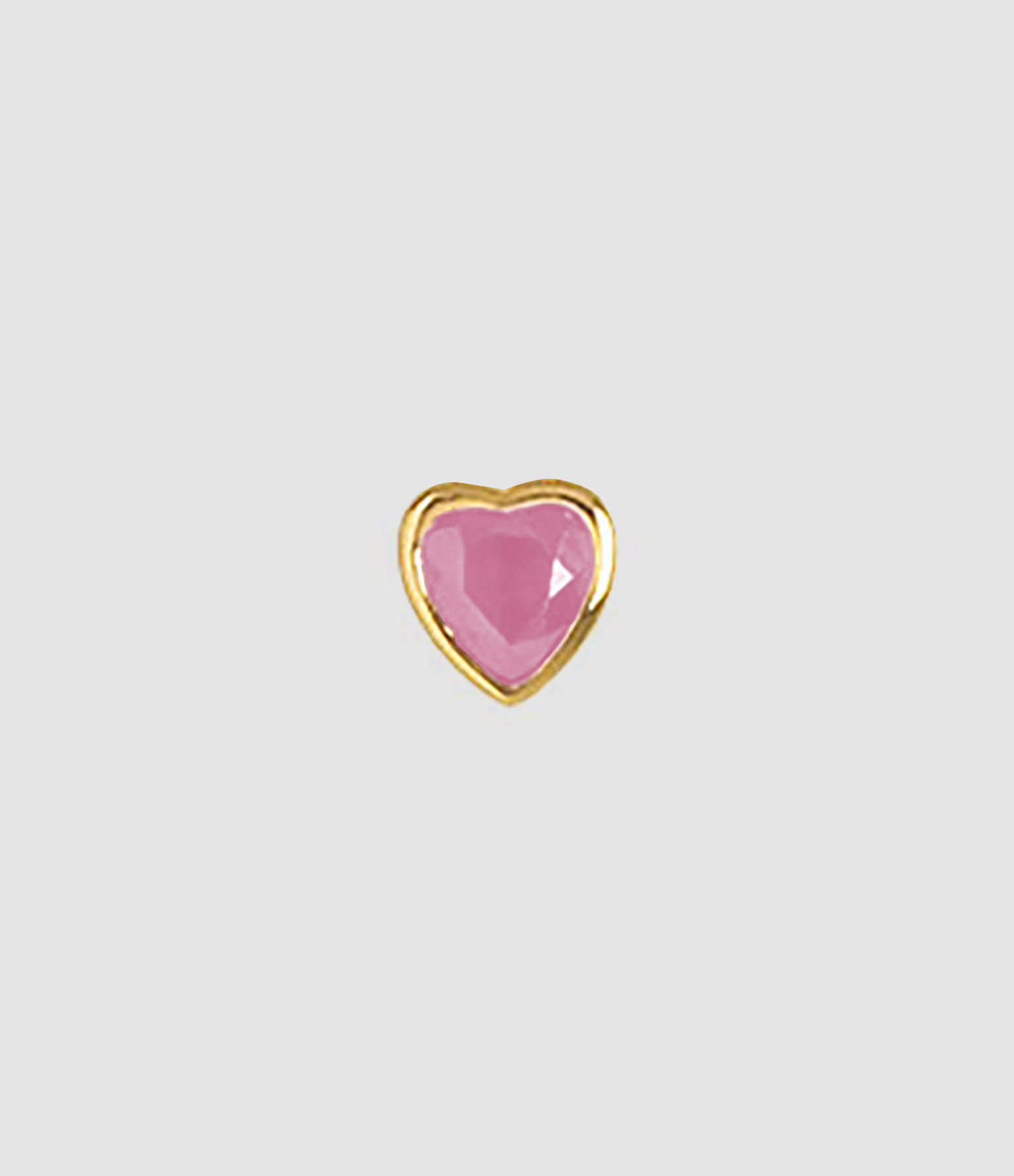 Boucle d'oreille Cœur Saphir Rose Or (vendue à l'unité)