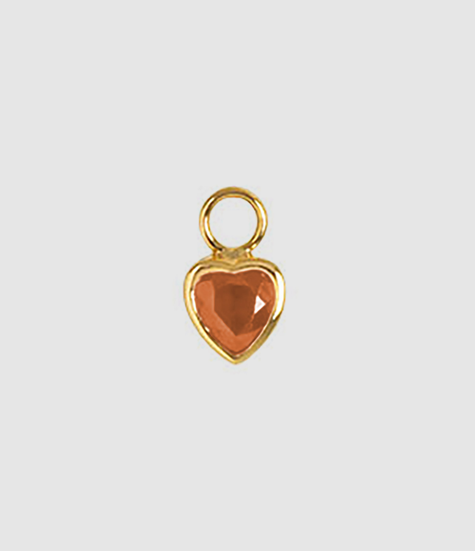 Mini Charm Cœur Saphir Orange Or