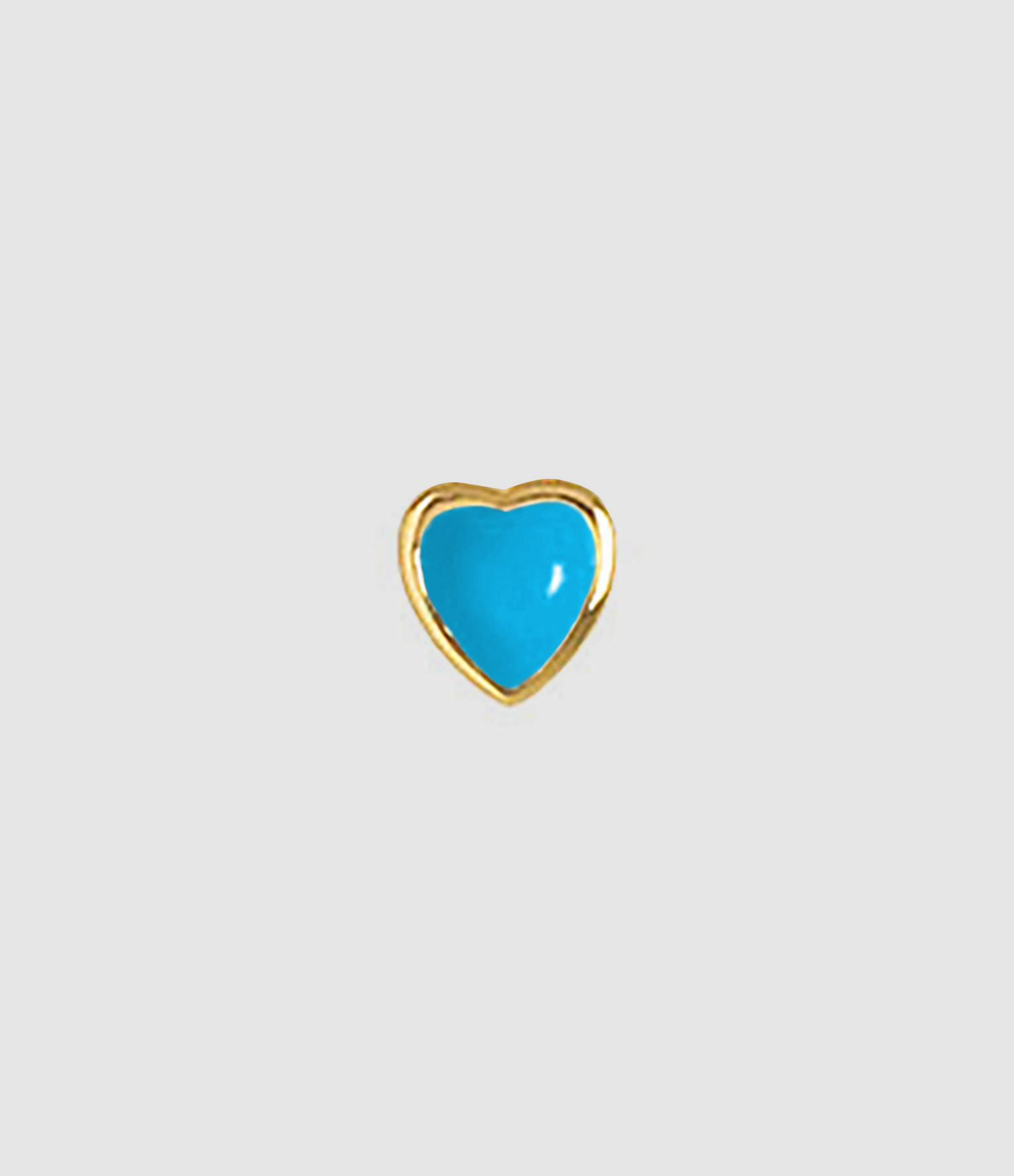 Boucle d'oreille Cœur Turquoise Or (vendue à l'unité)