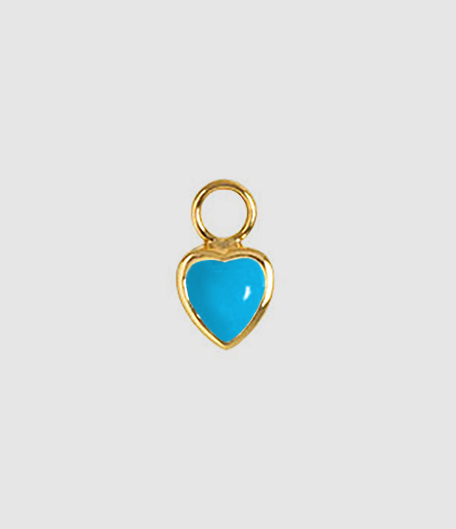 Mini Charm Cœur Turquoise Or
