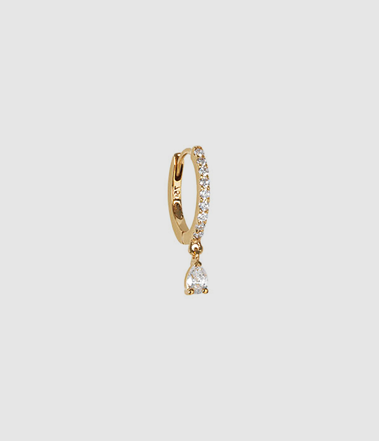 Mini Créole Demi-Pavée Poire Diamants Or (vendue à l'unité)