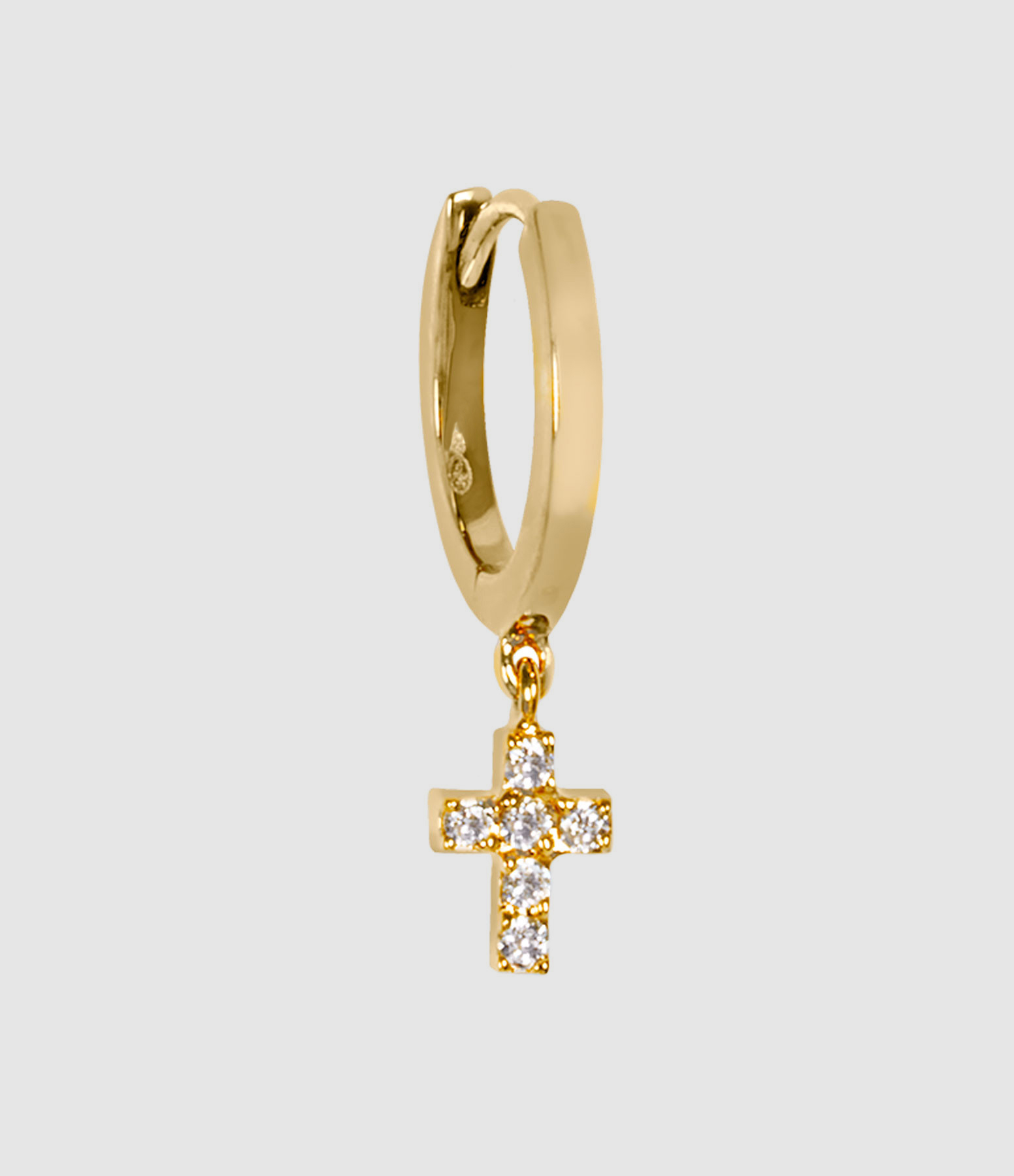 Mini Créole Mini Croix Diamants Or (vendue à l'unité)