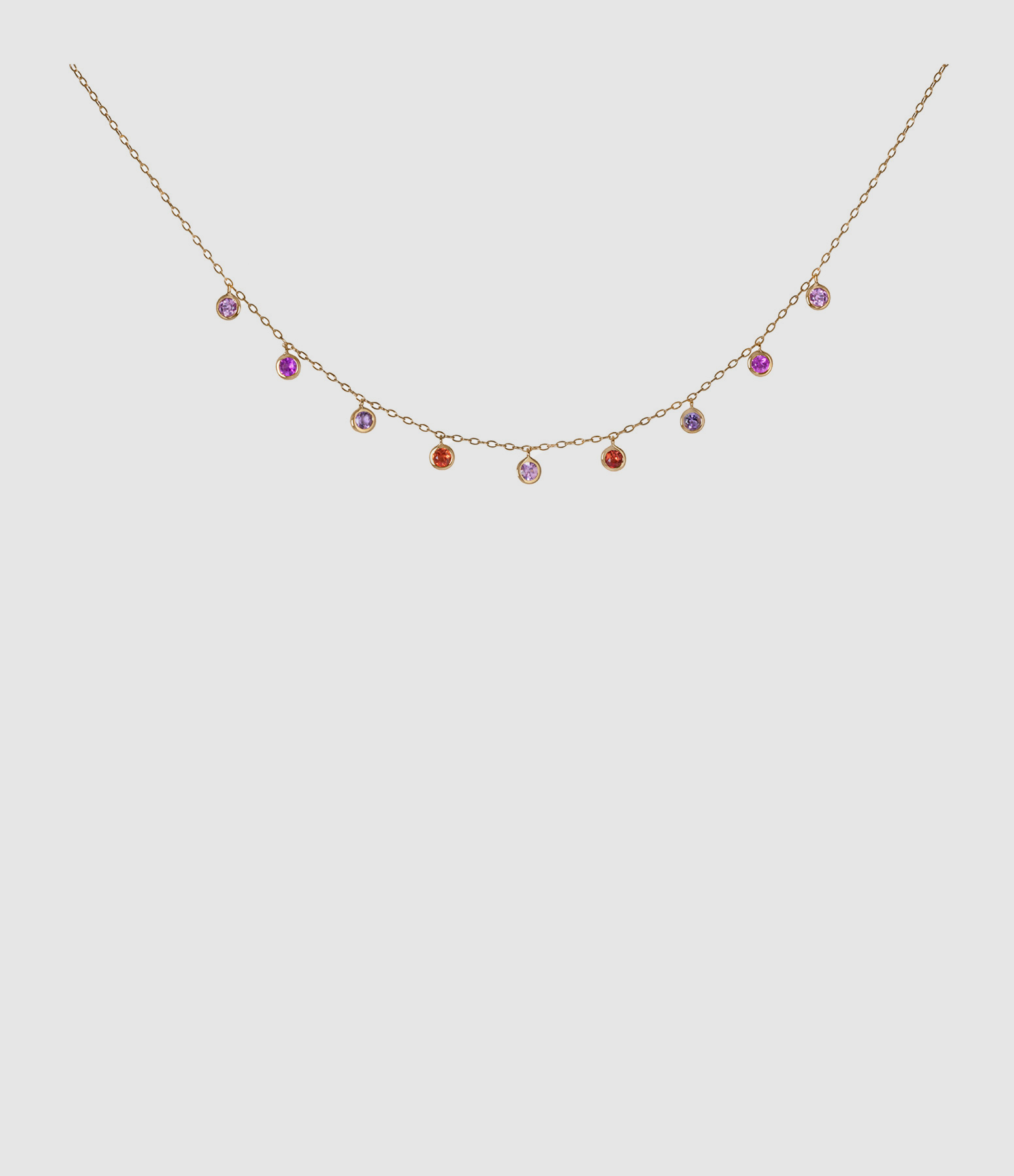 Collier 9 Multi-Saphirs Or