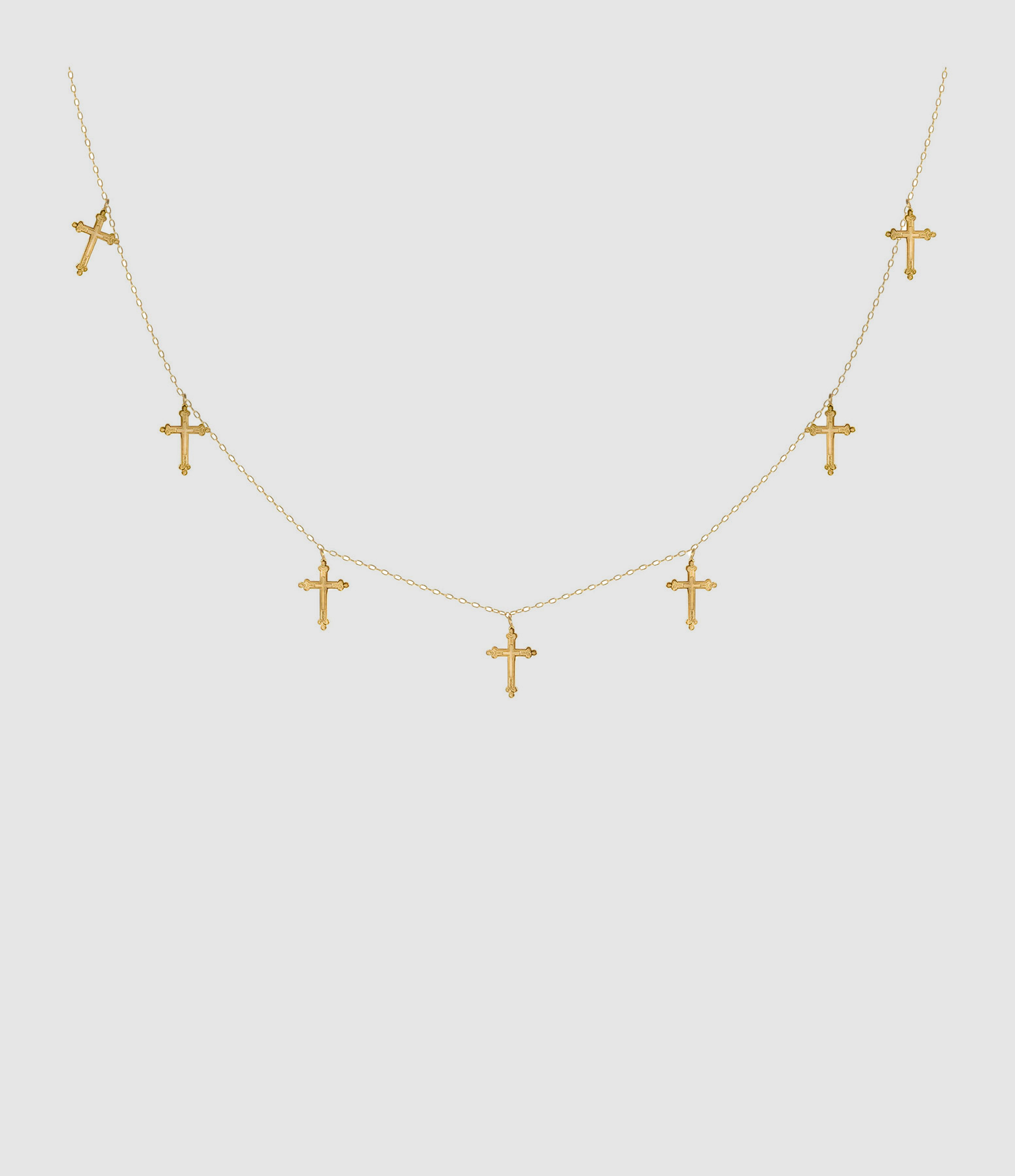 Collier Pampilles 7 Croix Or Jaune