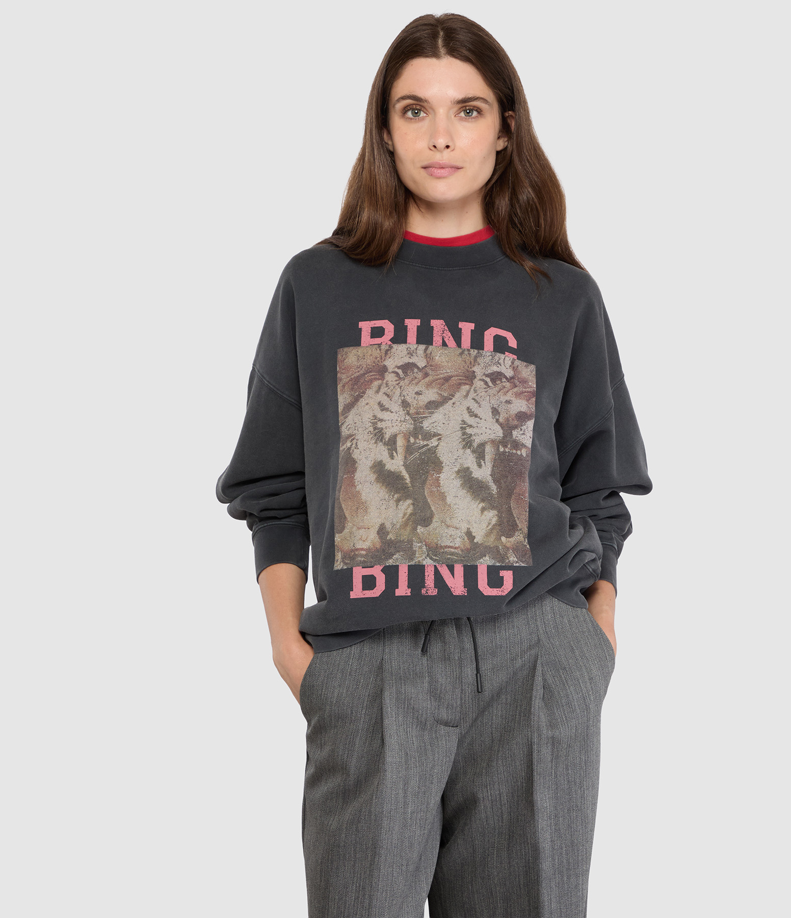 Sweatshirt Miles Tiger Bing Washed Black