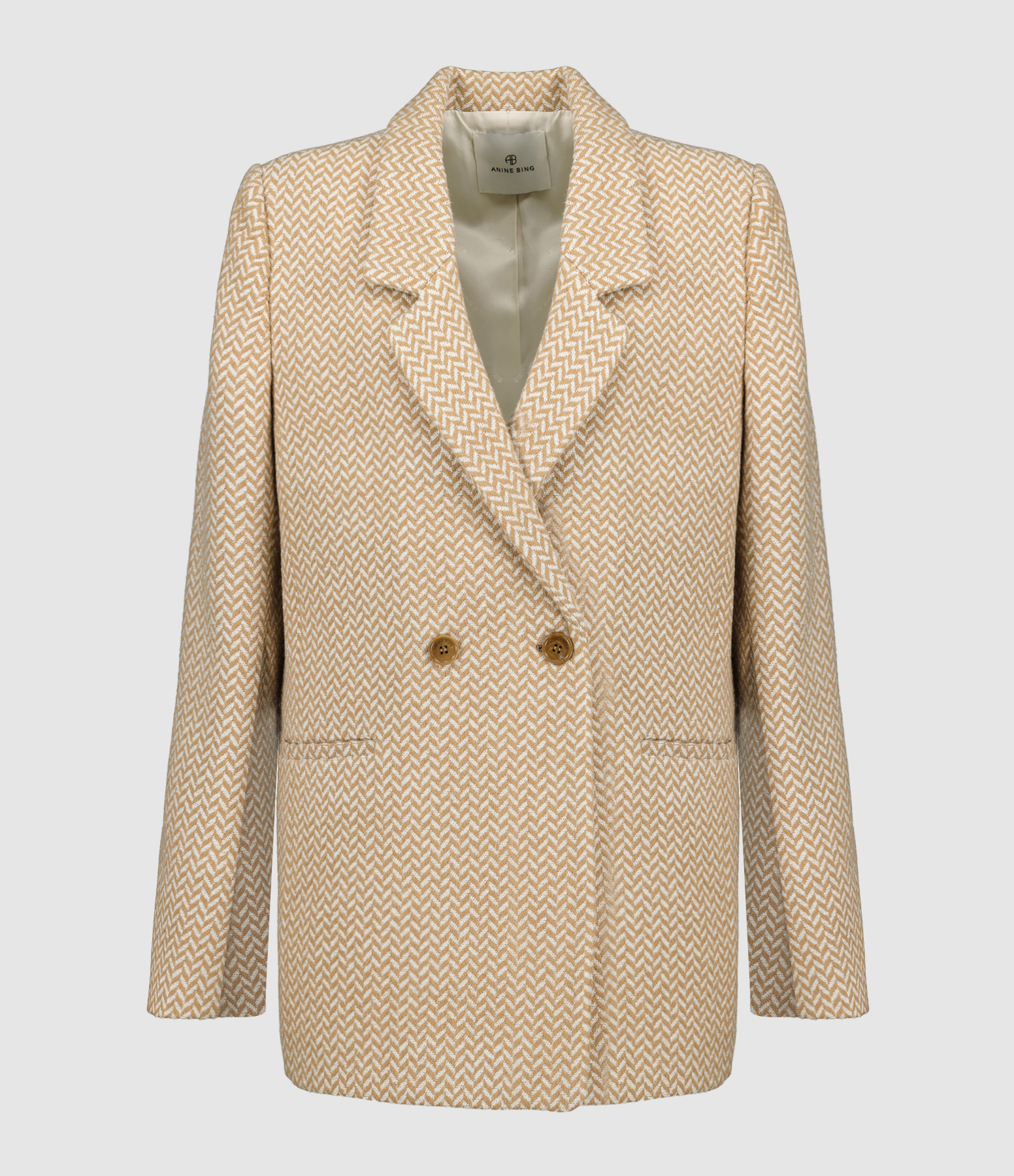 Veste Blazer Fishbone Tan Crème
