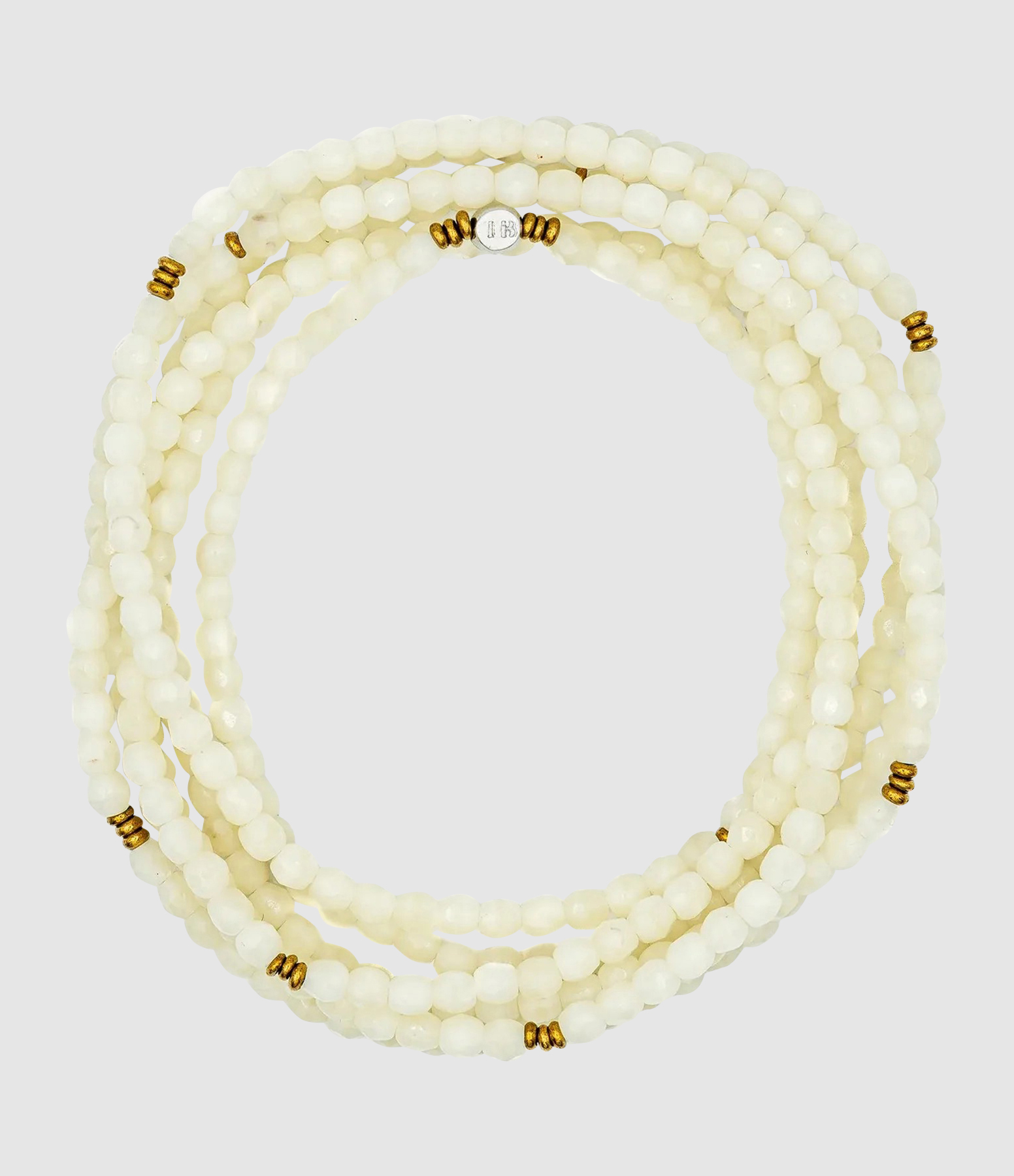 Collier Et Bracelet 6 Tours Anne Vanille 103 cm