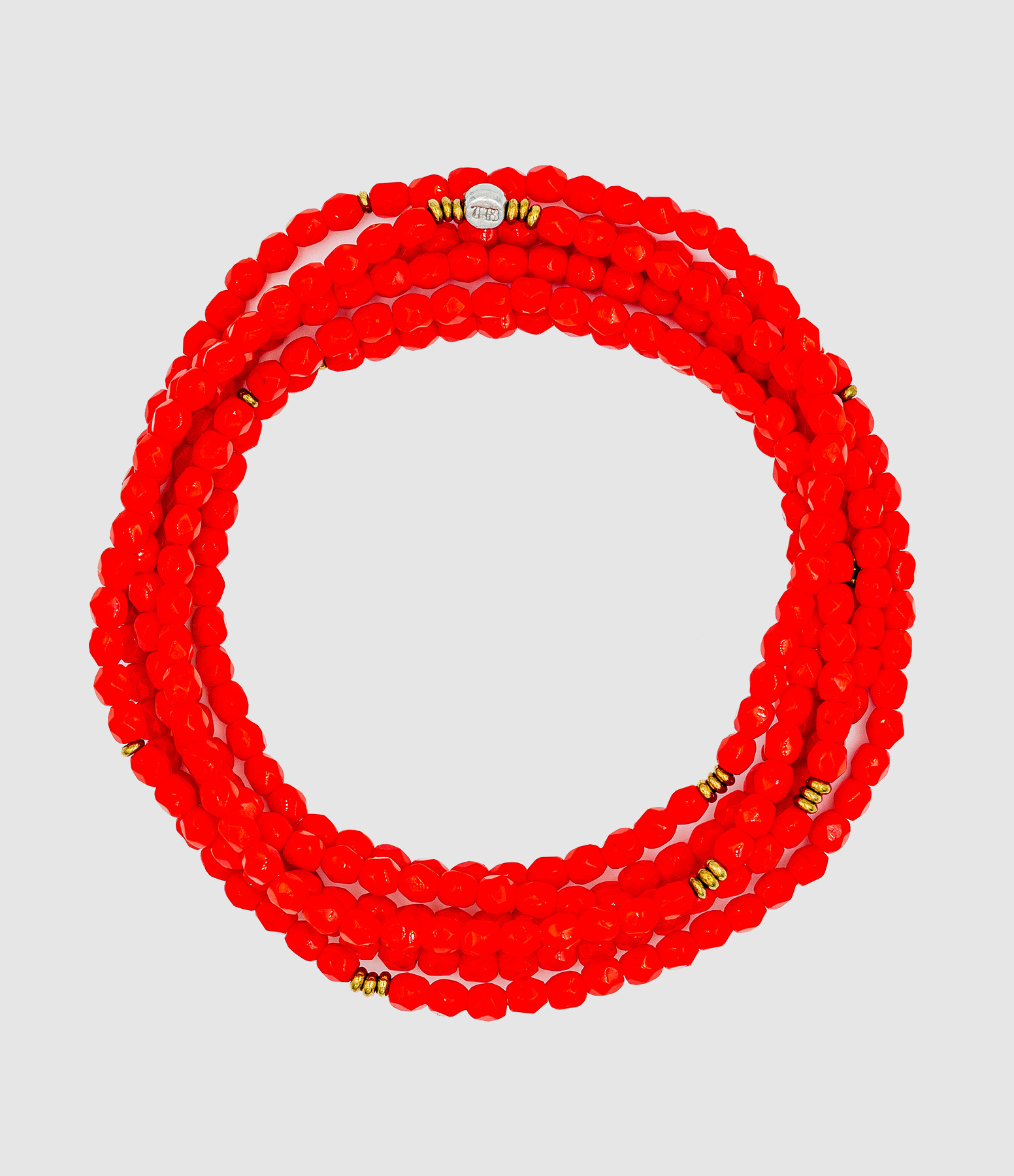 Collier Et Bracelet 6 Tours Anne Rouge 103 cm