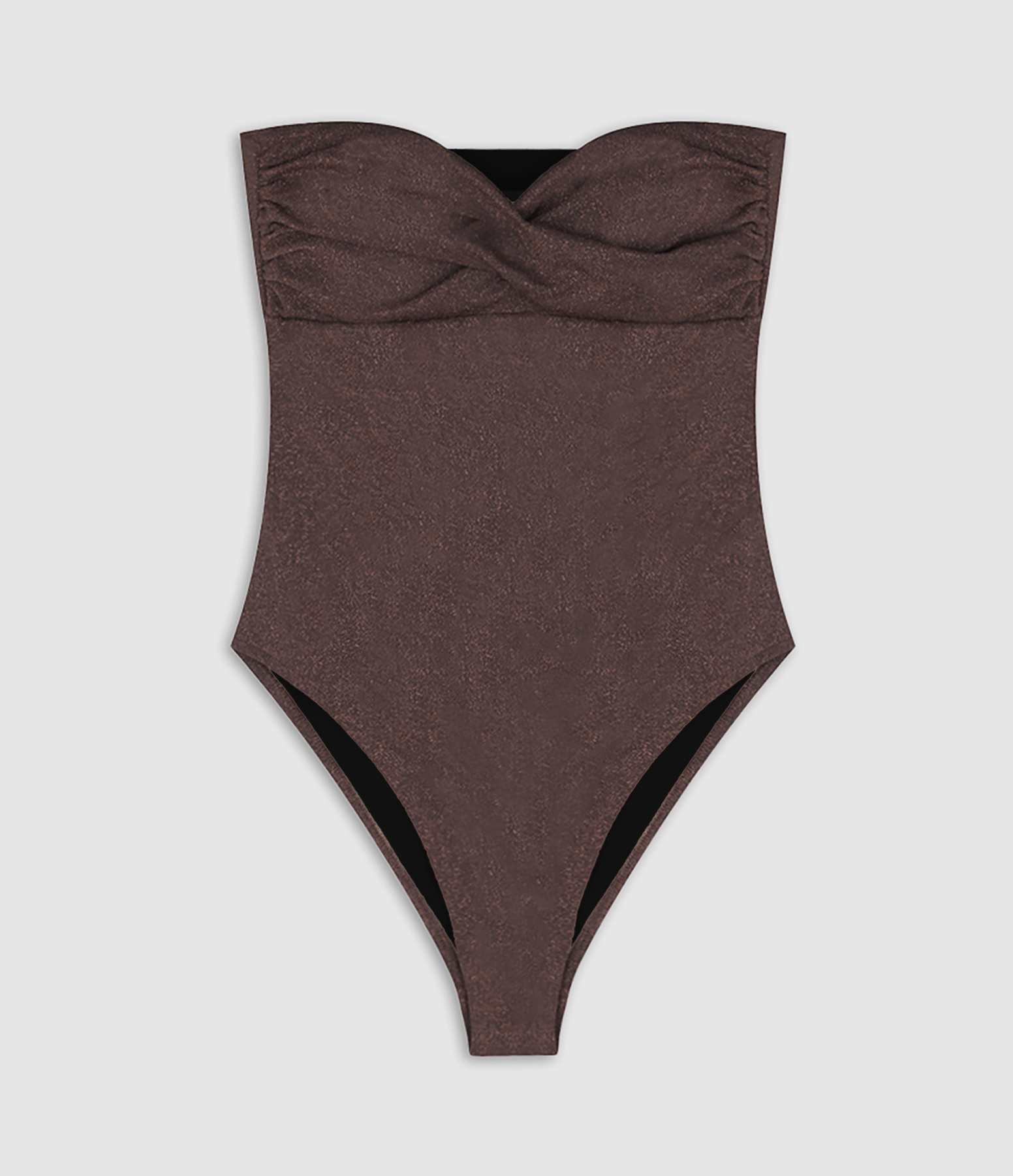 Maillot Une Pièce Anne Twist Lurex Marron, Collaboration Jeanne Vouland x Beliza