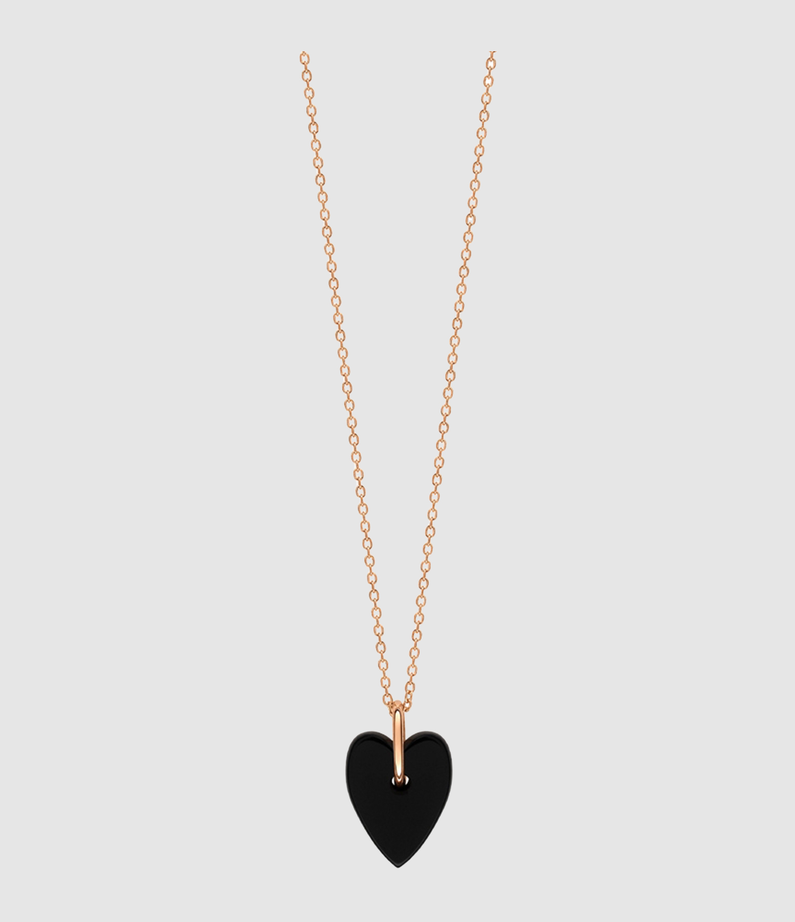 Collier Angèle Mini Cœur Or Rose Onyx
