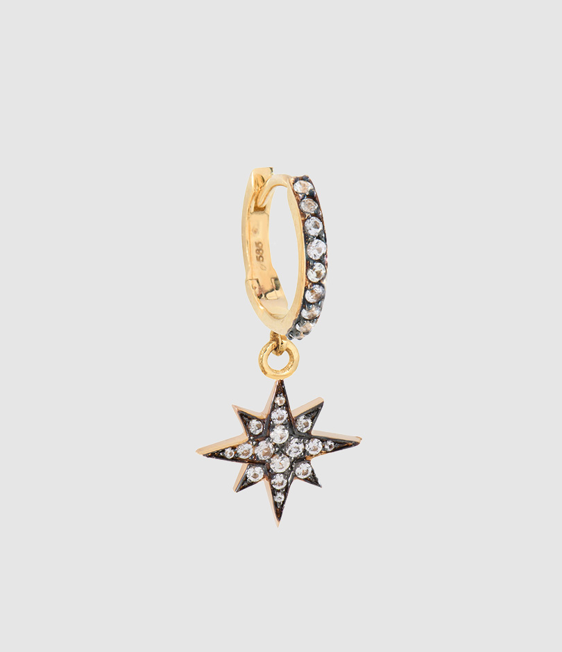 Créole Constellation Saphirs Rhodium Or Jaune (vendue à l'unité)