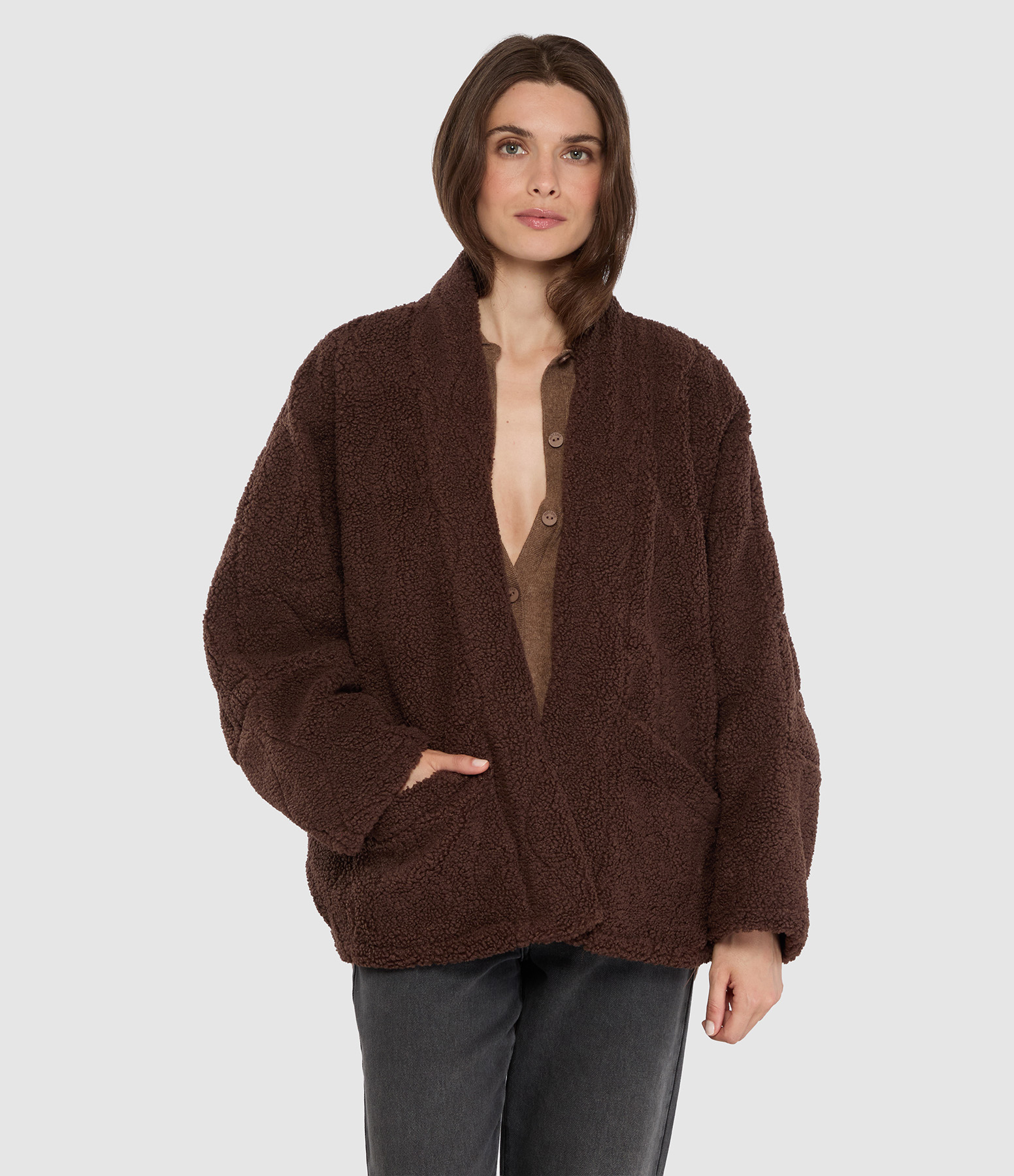 Veste Chicago Sherpa  Chocolat