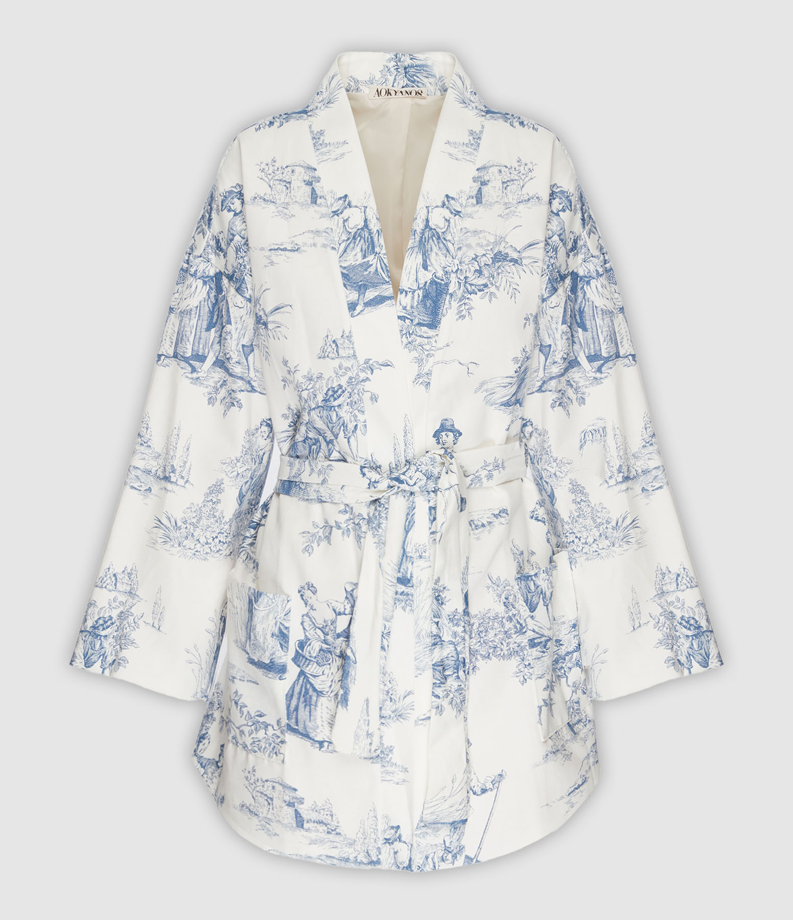 Kimono Dallas Toile de Jouy Bleu
