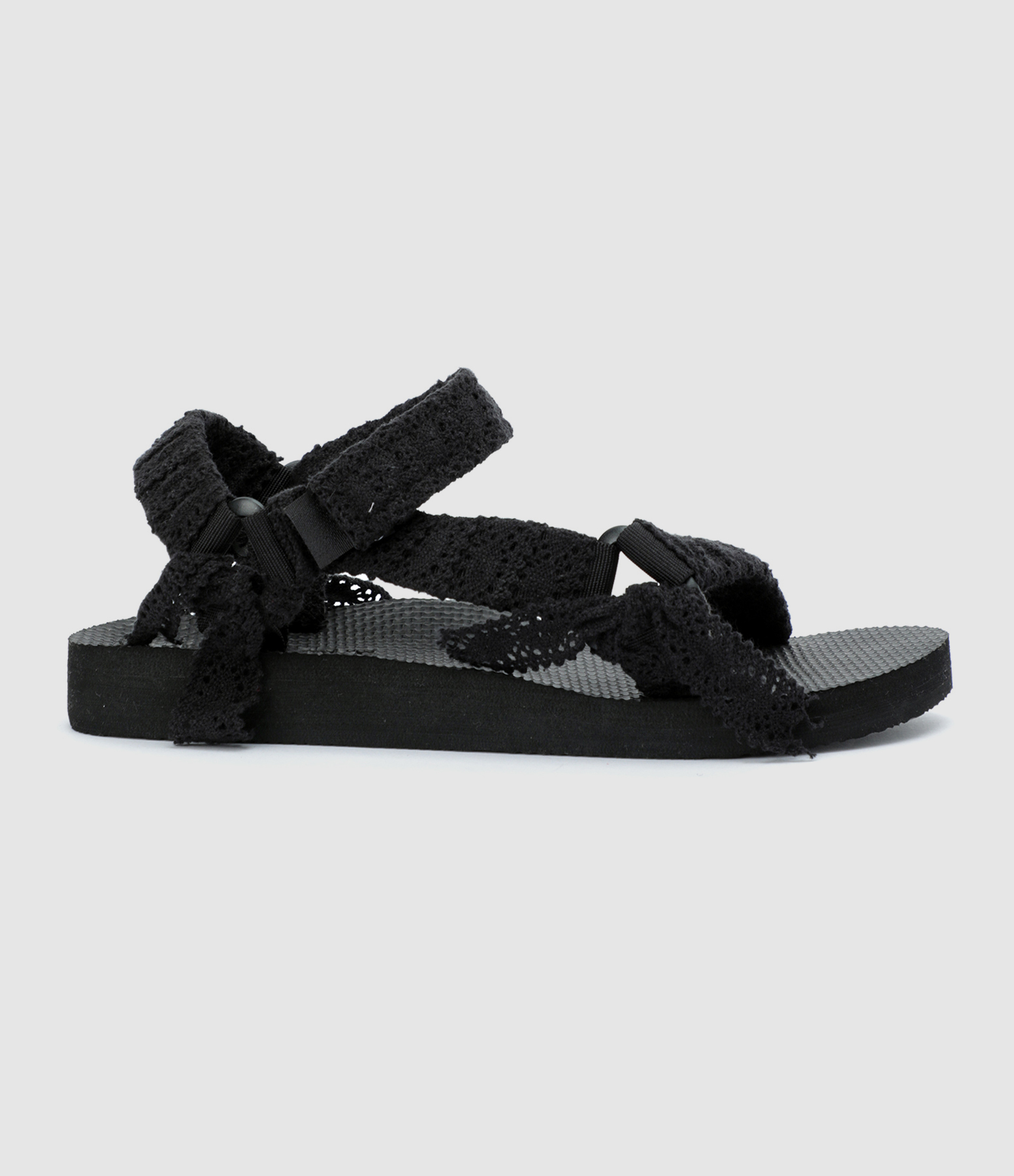 Sandales Trekky Dentelle Noir, Exclusivité Lulli