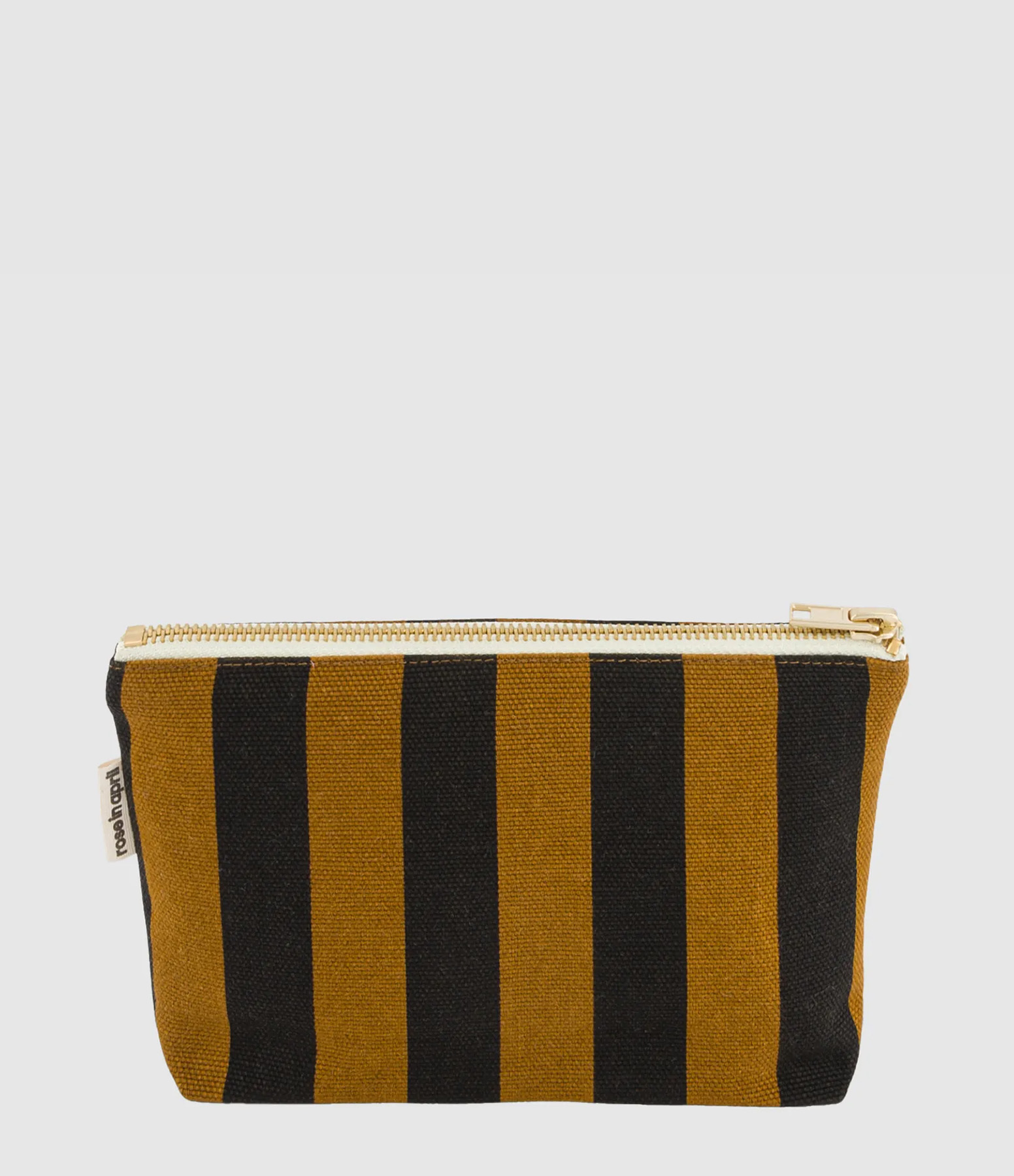 Trousse Sofia Rayures Cumin Noir