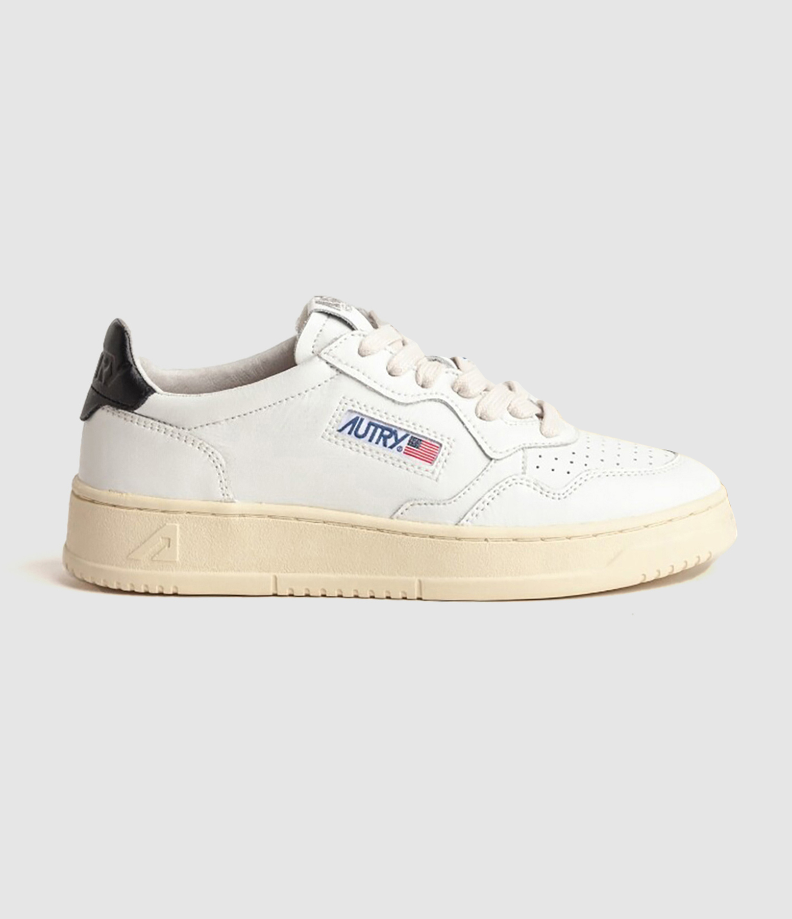 Baskets Medalist Cuir Blanc, Noir
