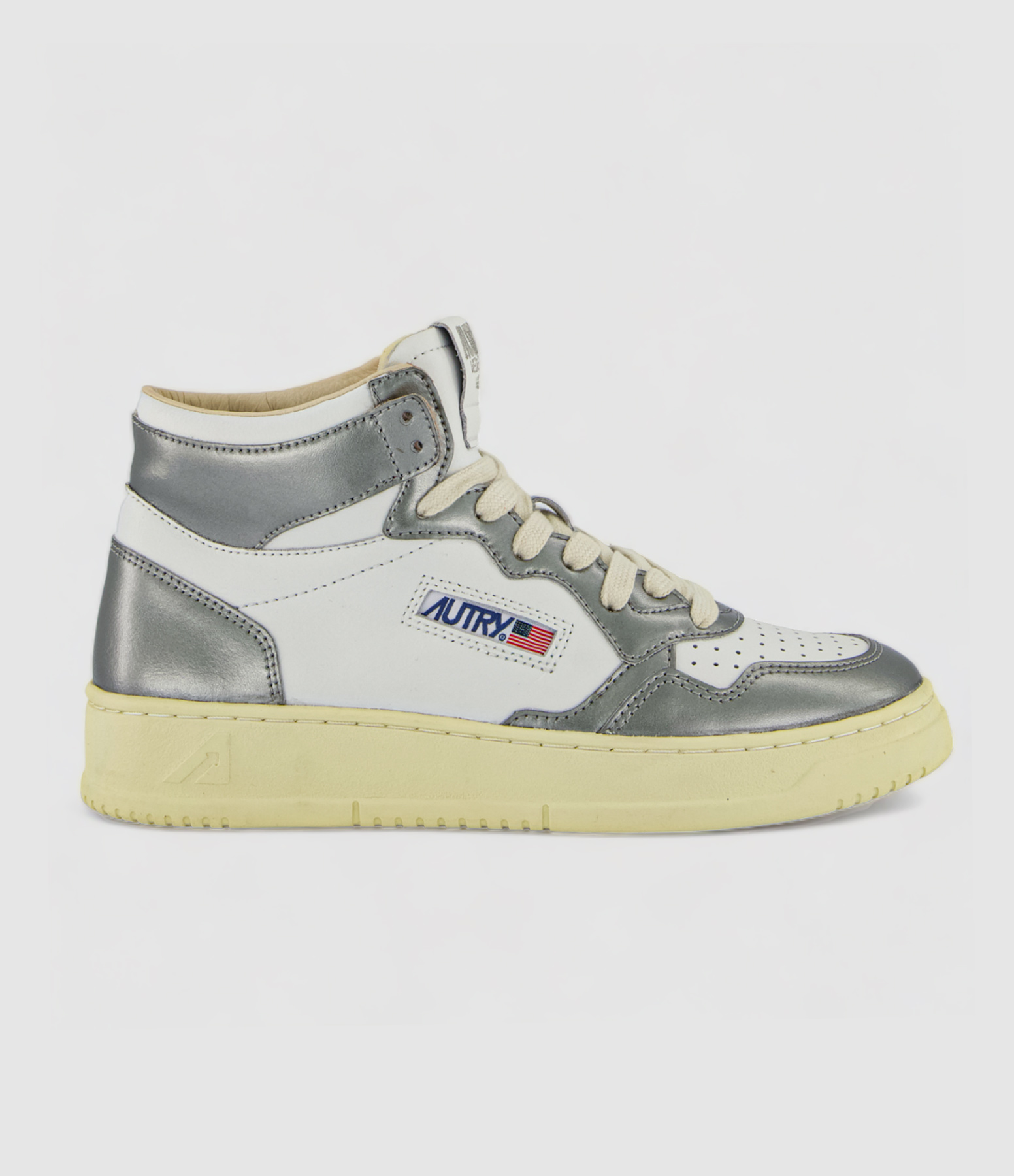 Baskets Medalist Mid Woman Cuir Steel 
