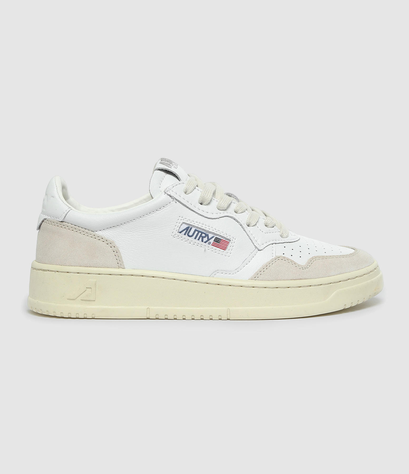 Baskets Medalist Cuir Blanc, Beige