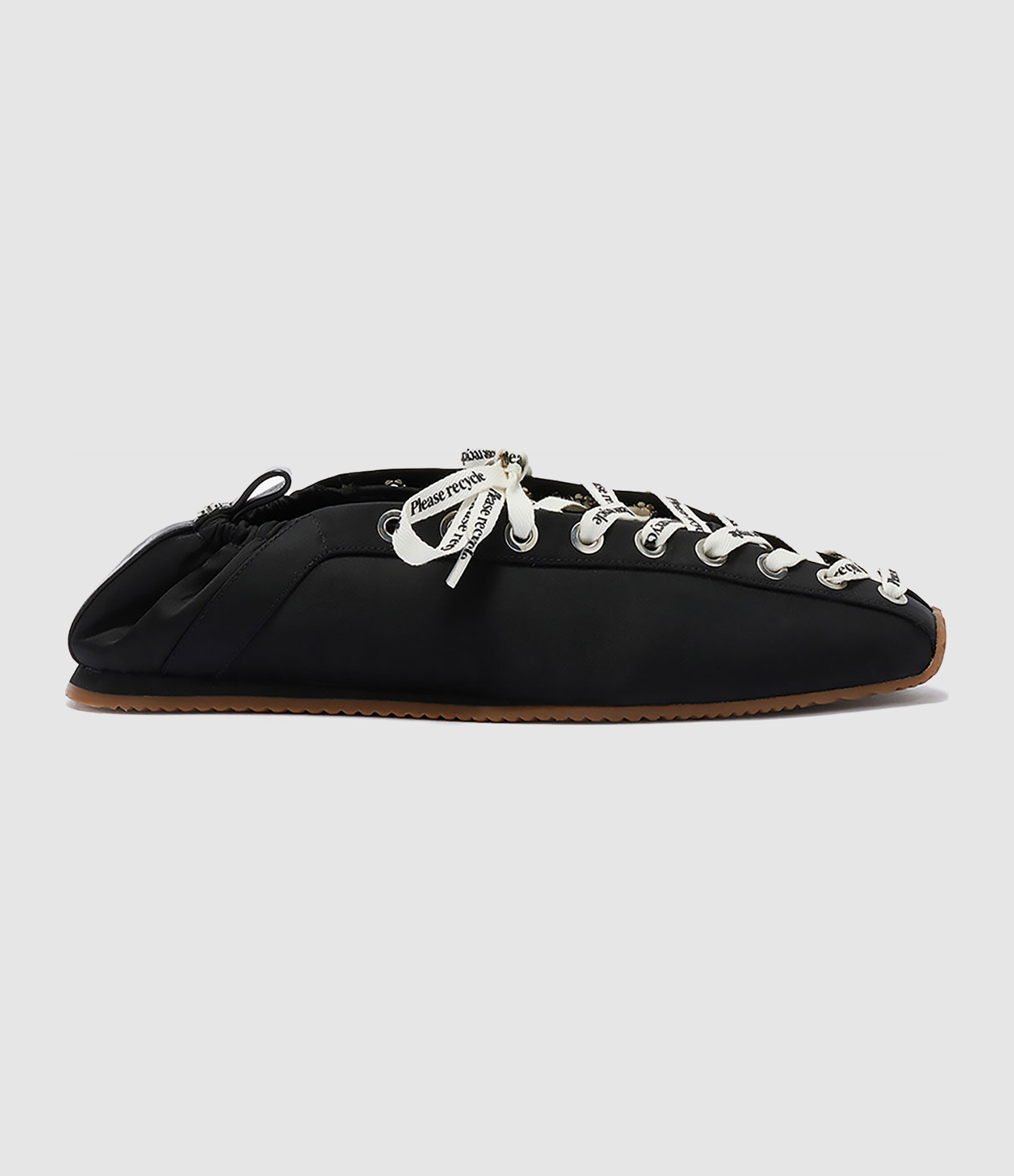 Ballerines Lace Up Sporty Ballerina Nylon Black