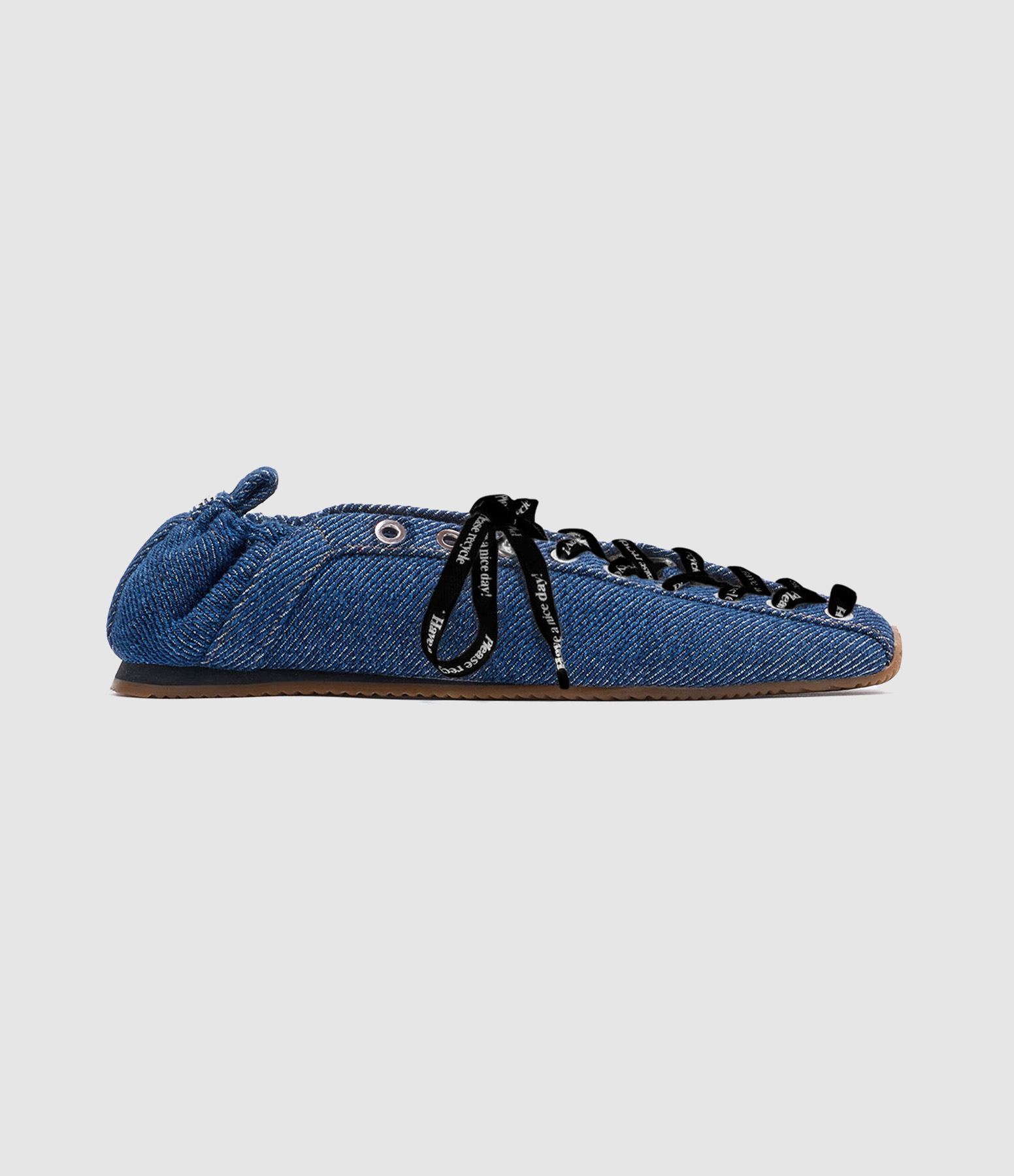 Ballerines Lace Up Sporty Ballerina Denim Rinse