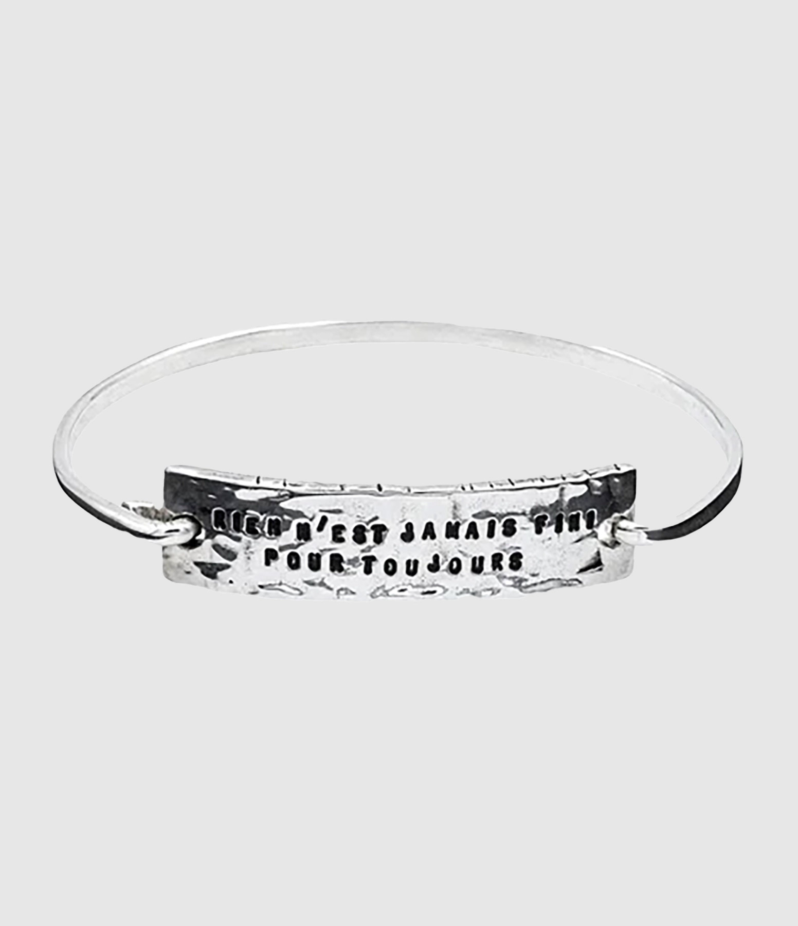 Bracelet Plaque "Rien ..." Argent