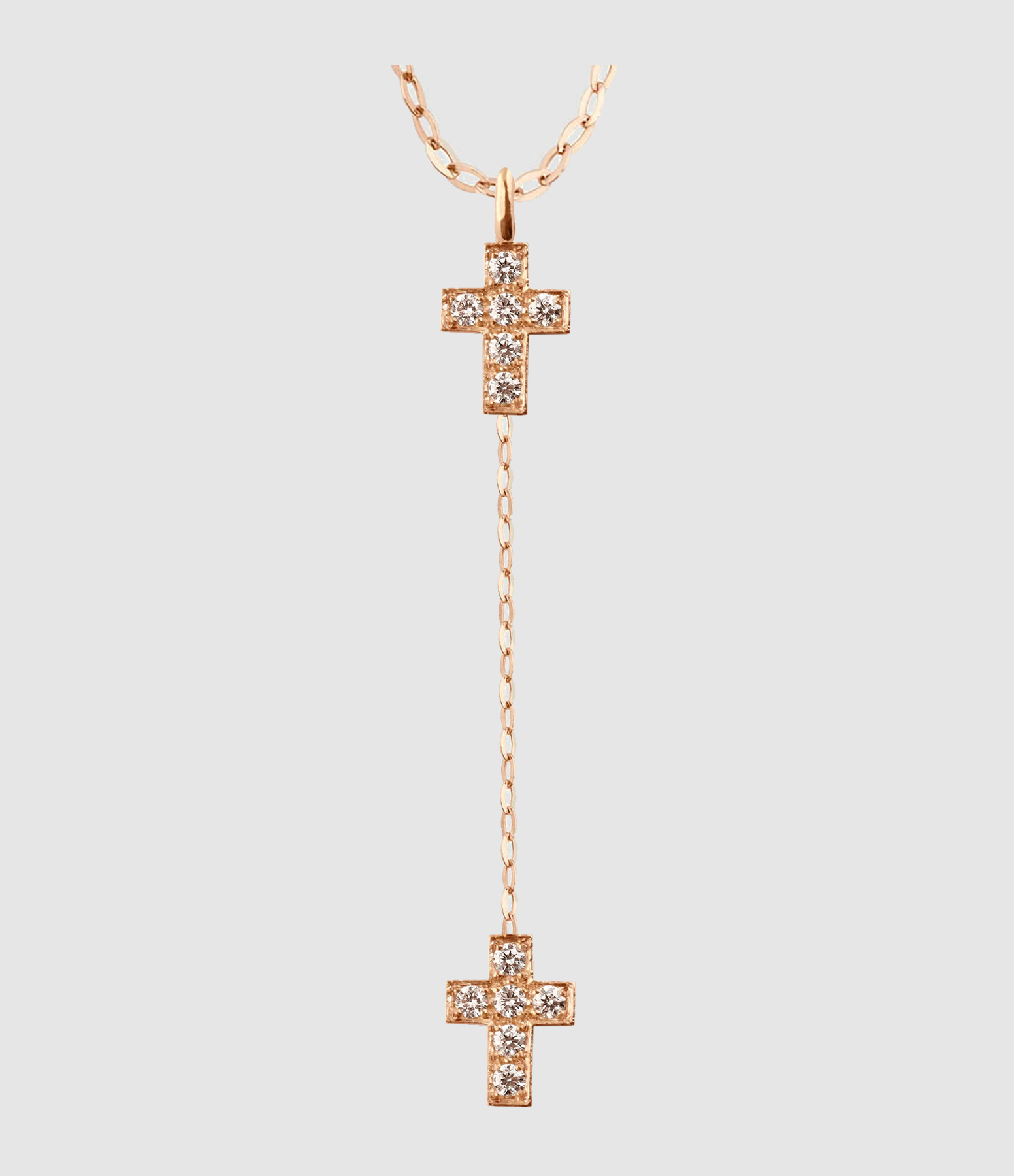 Collier Chapelet Croix Diamants Chaîne Or 