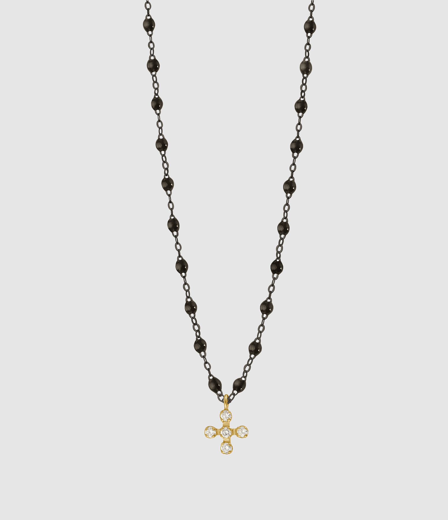 Collier Spark Or Noir Diamants 42cm