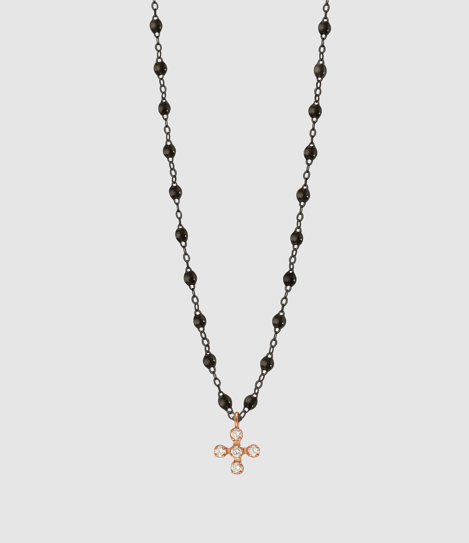Collier Spark Or Noir Diamants 42cm