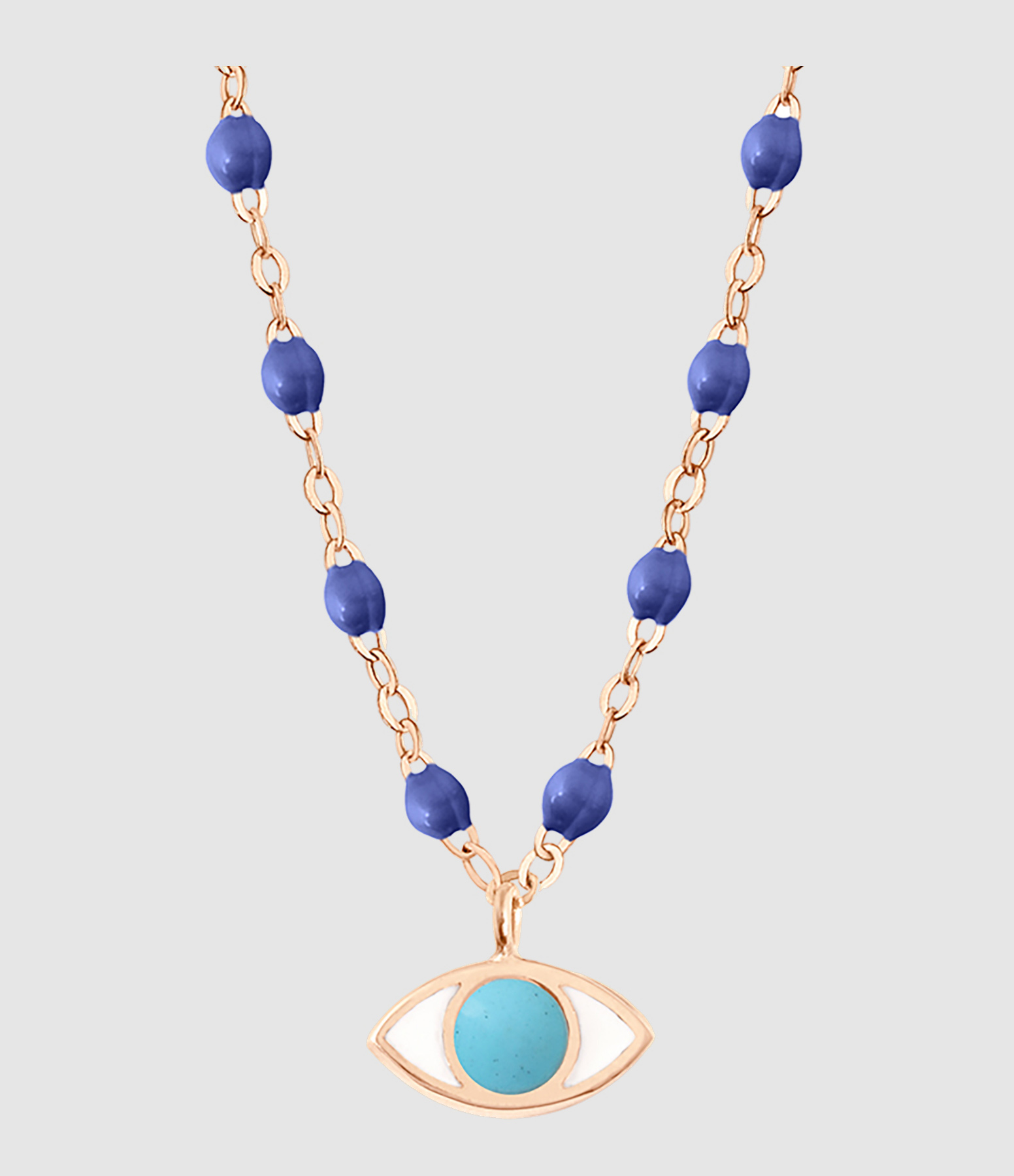 Collier Eye Résine Or, 42 cm