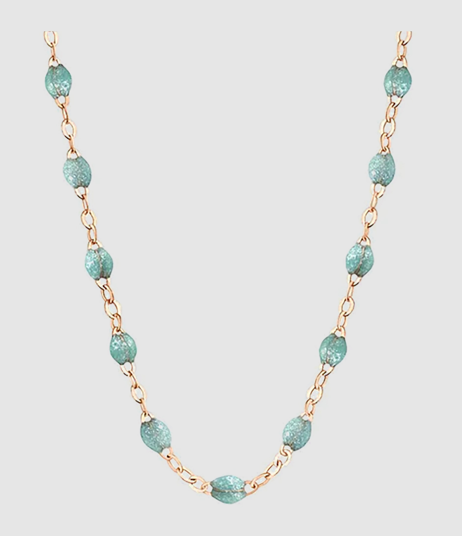 Sautoir Classique Perles Résine Or, 86 cm