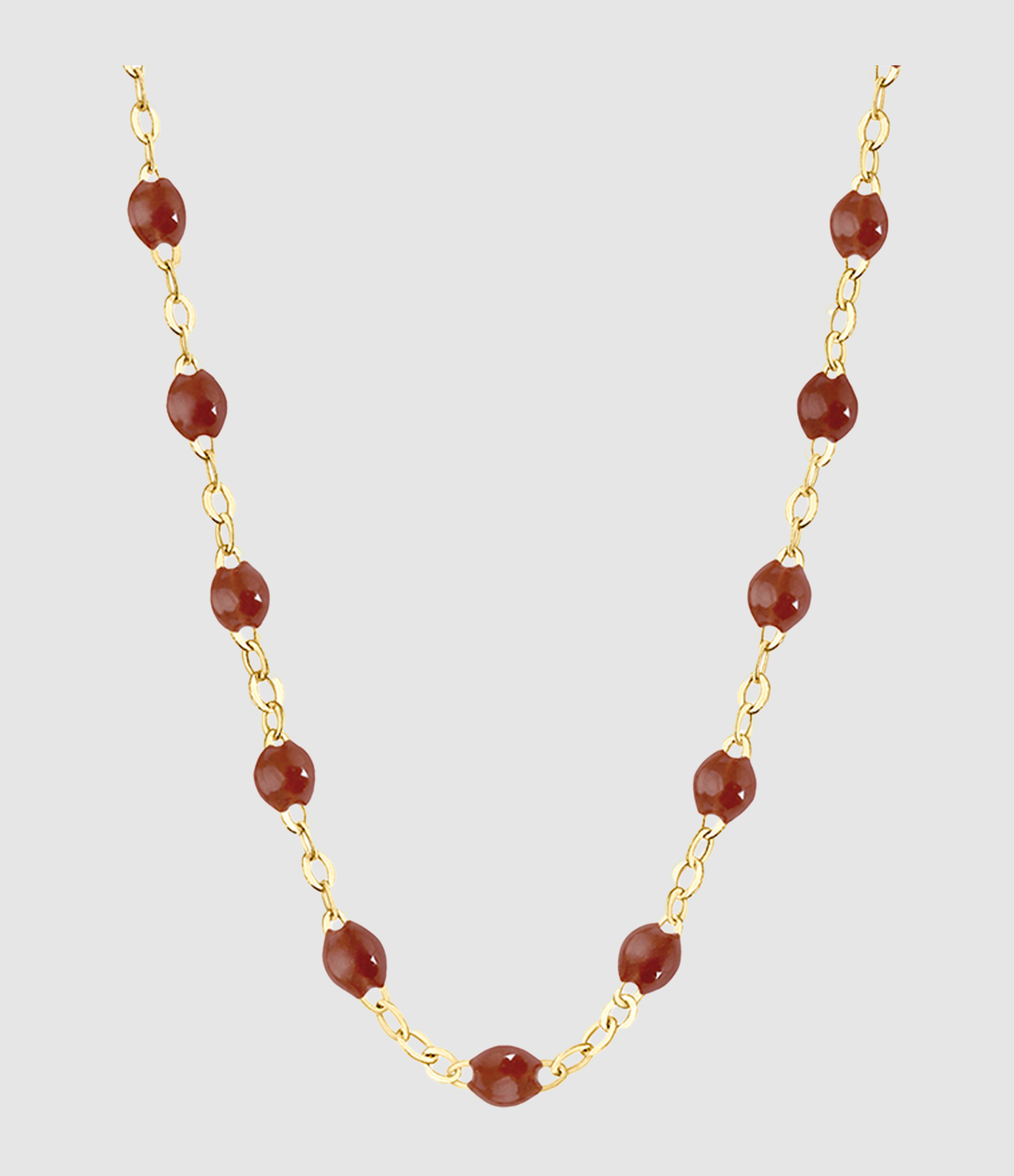 Collier Perles Résine Or 42 cm