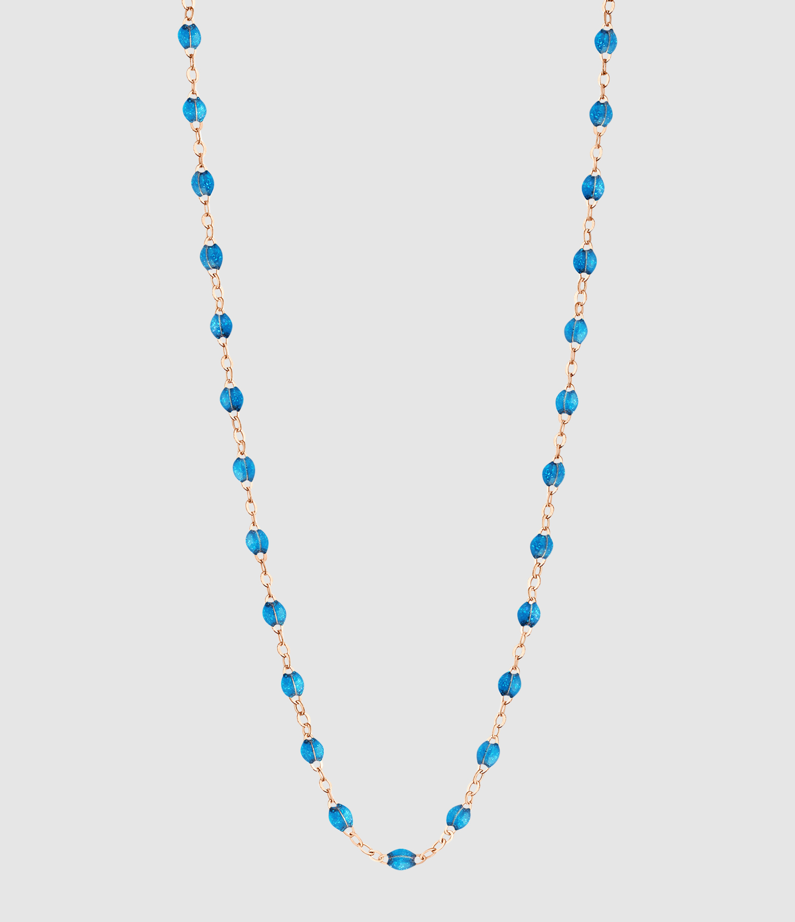 Collier Perles Resine Or 42 cm