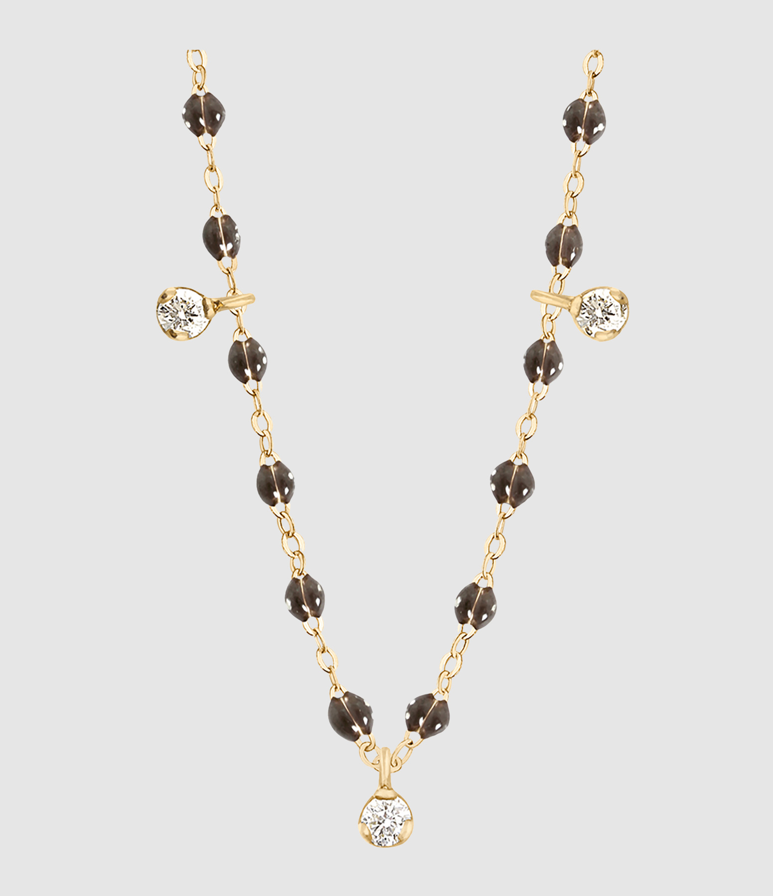 Collier Résine Gigi Suprême 3 Diamants Or Jaune