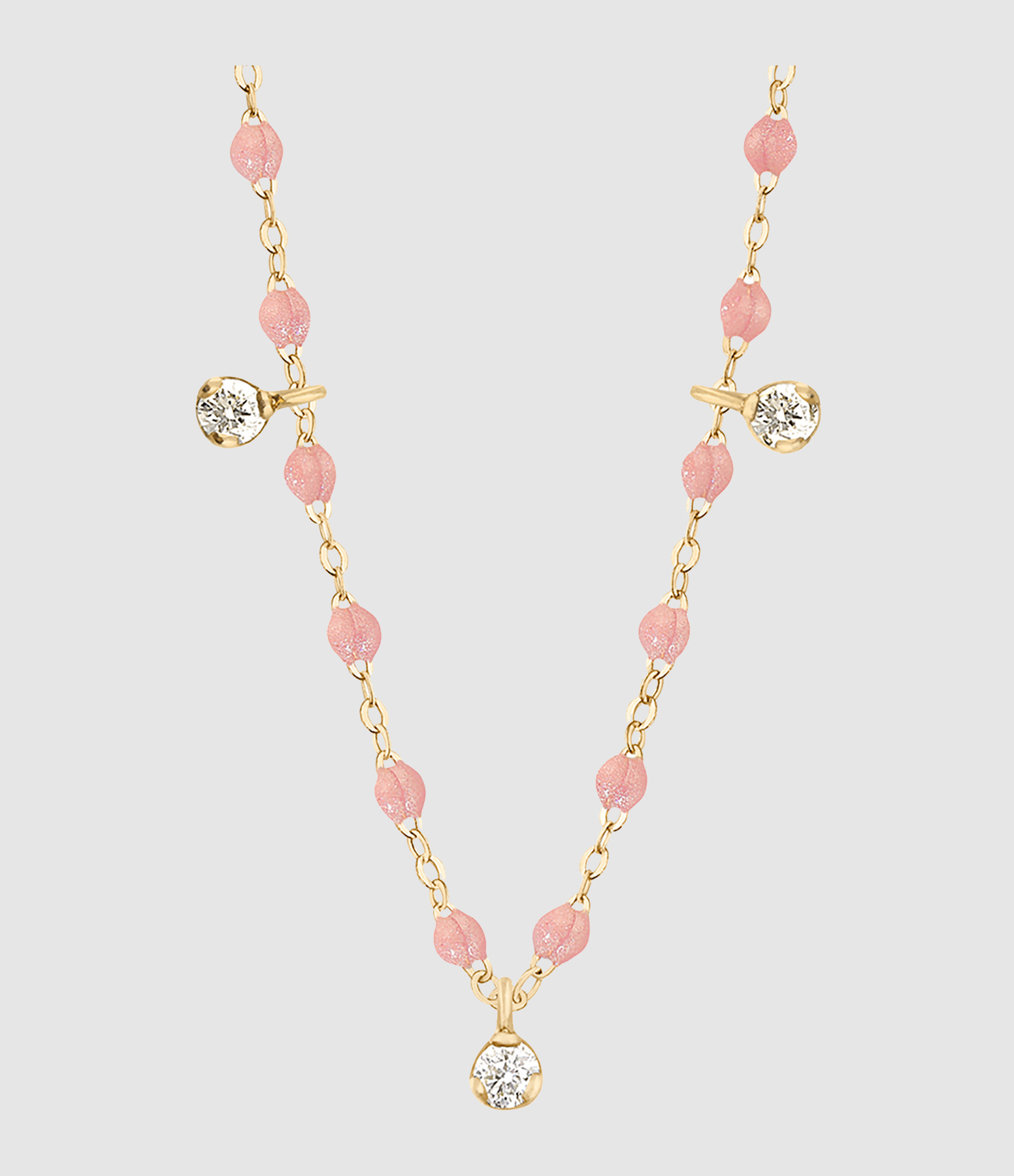 Collier Gigi Classique Orange Fluo or jaune 45cm main image 1